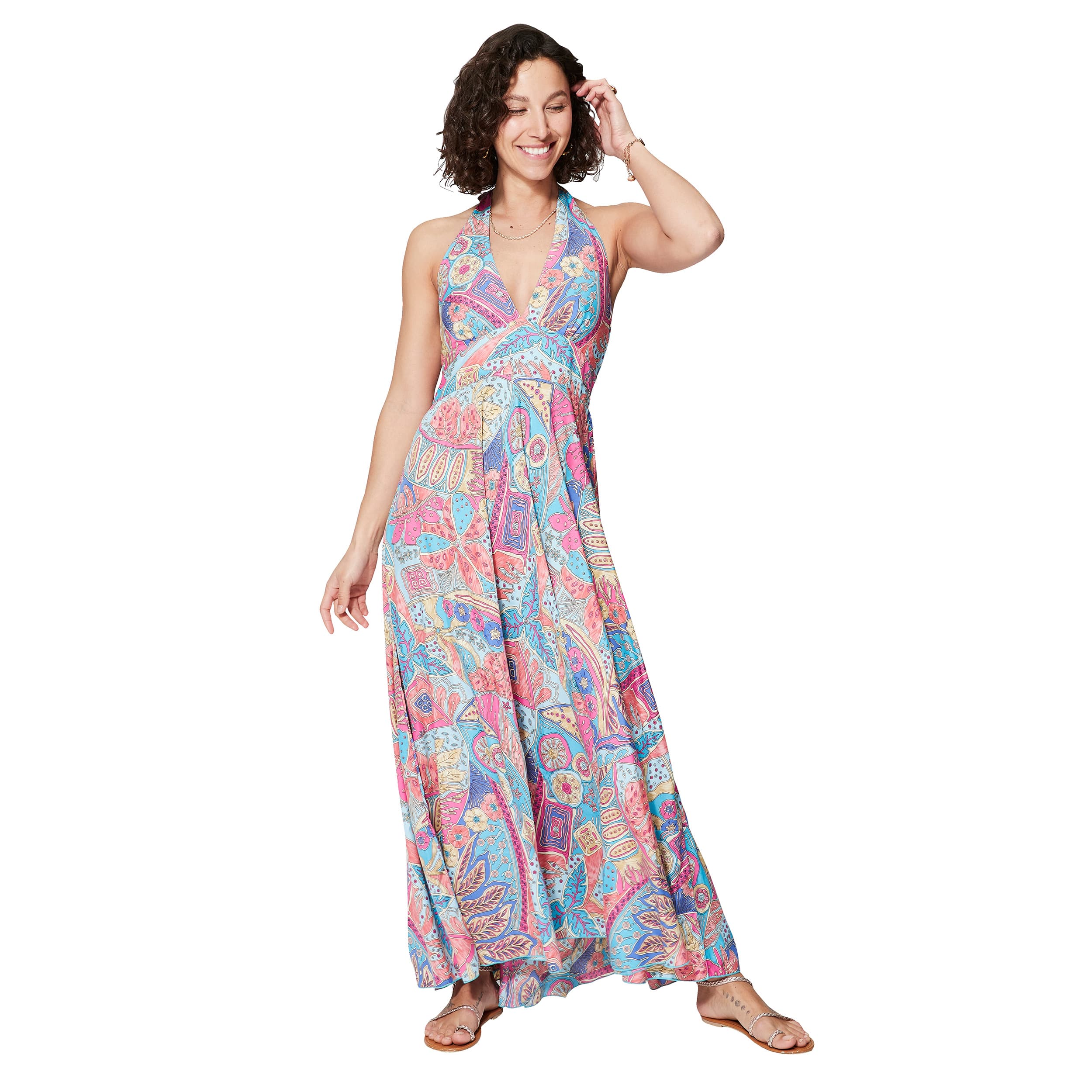 Robe été longue sans manches Jaycob - 100% polyester - Akoustik Online