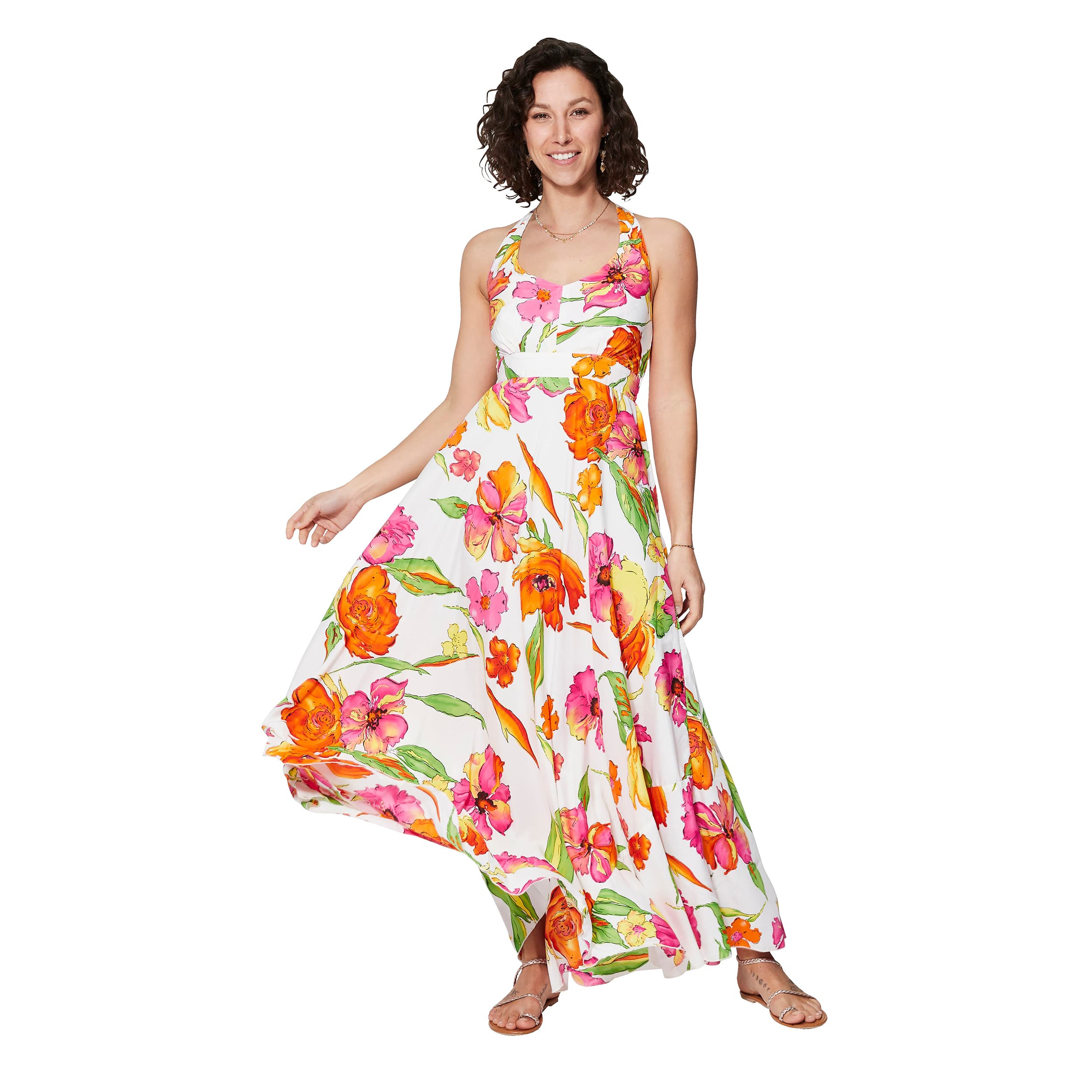 Robe été longue sans manches Aimé - 100% polyester - Akoustik Online