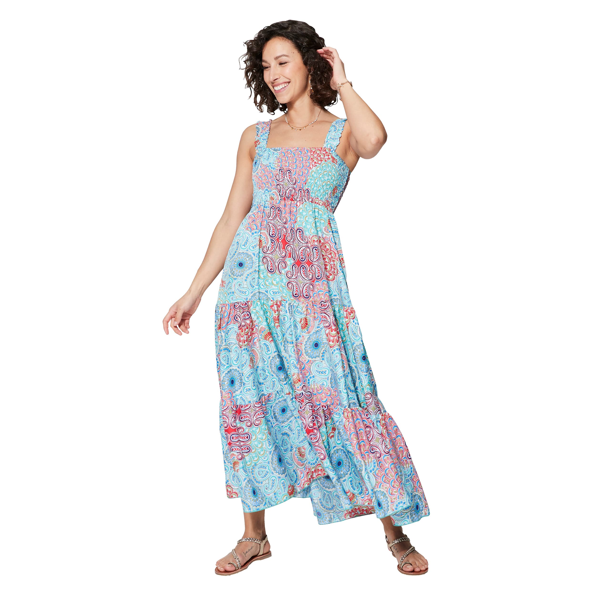 Robe été longue sans manches Gemma - 100% polyester - Akoustik Online