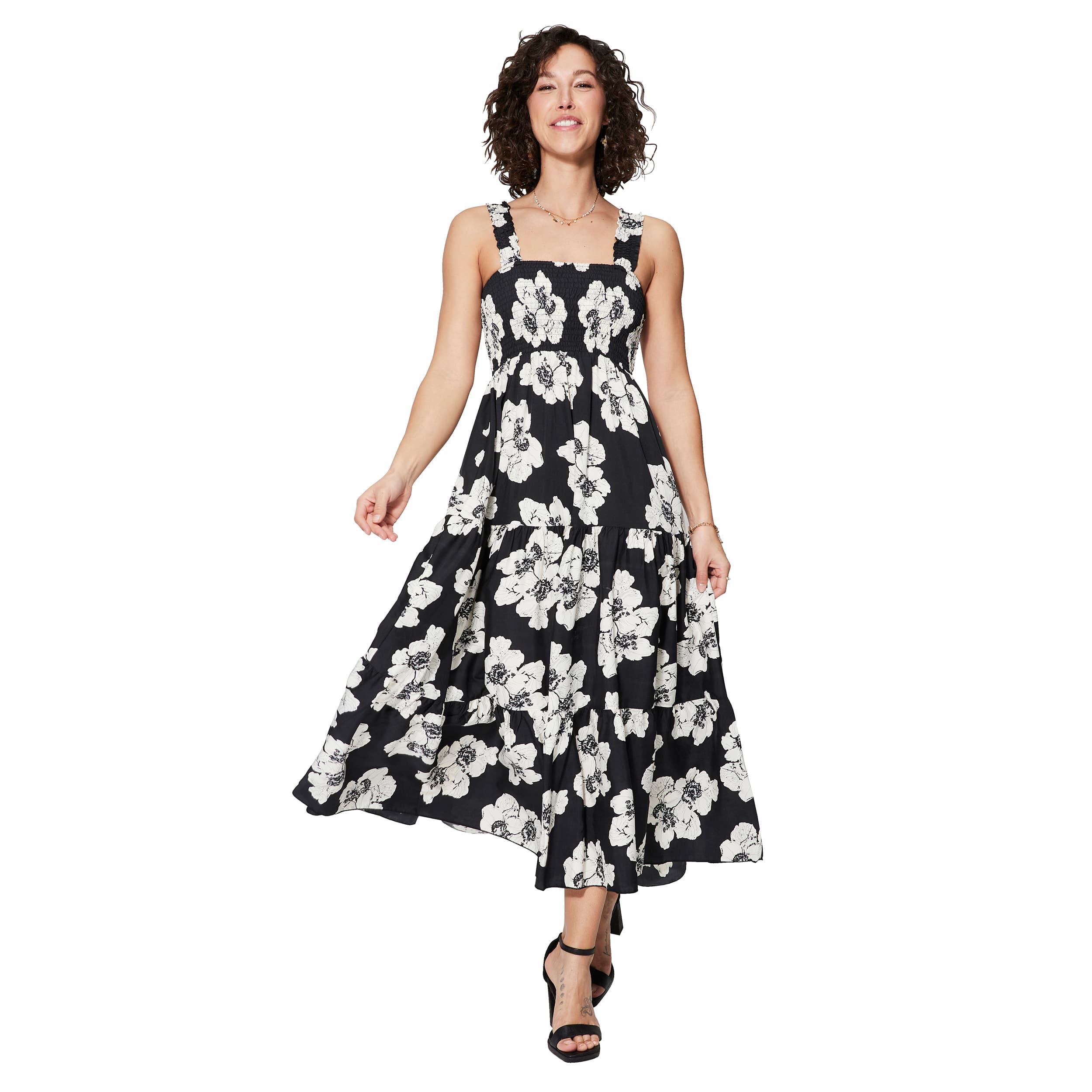 Robe été longue sans manches Luíseach - noir, blanc - Akoustik Online