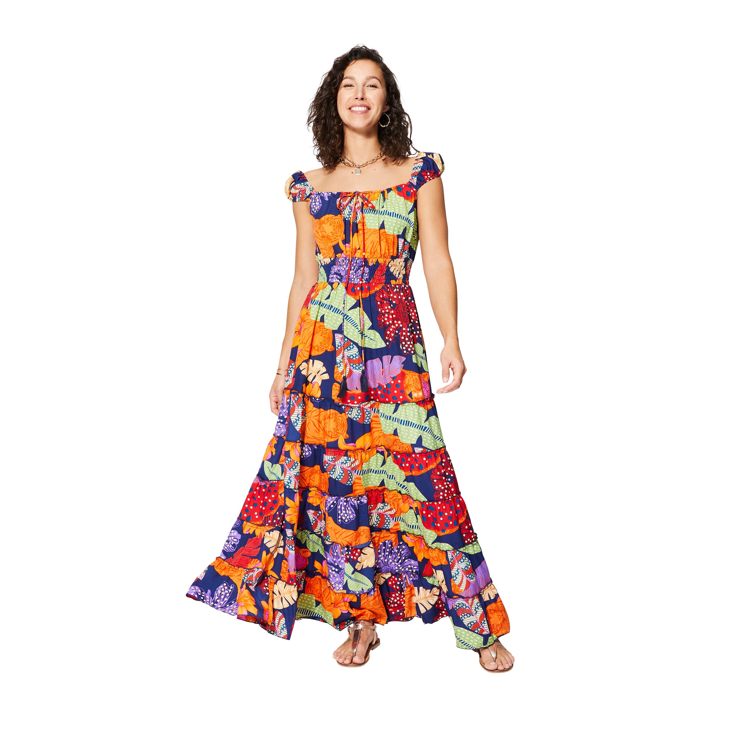 Robe été longue sans manches Judit - 100% polyester - Akoustik Online