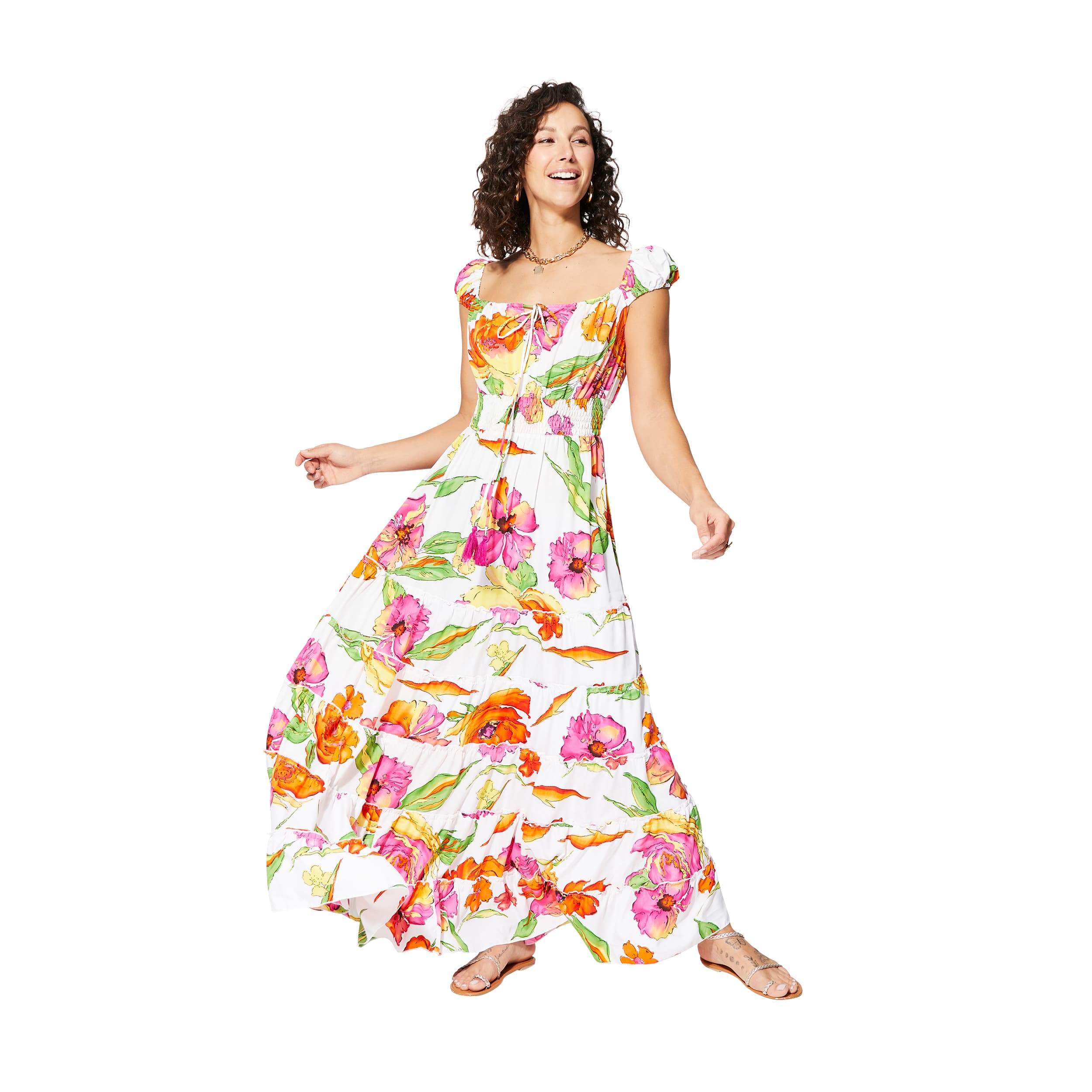 Robe été longue sans manches Josceline - Akoustik Online