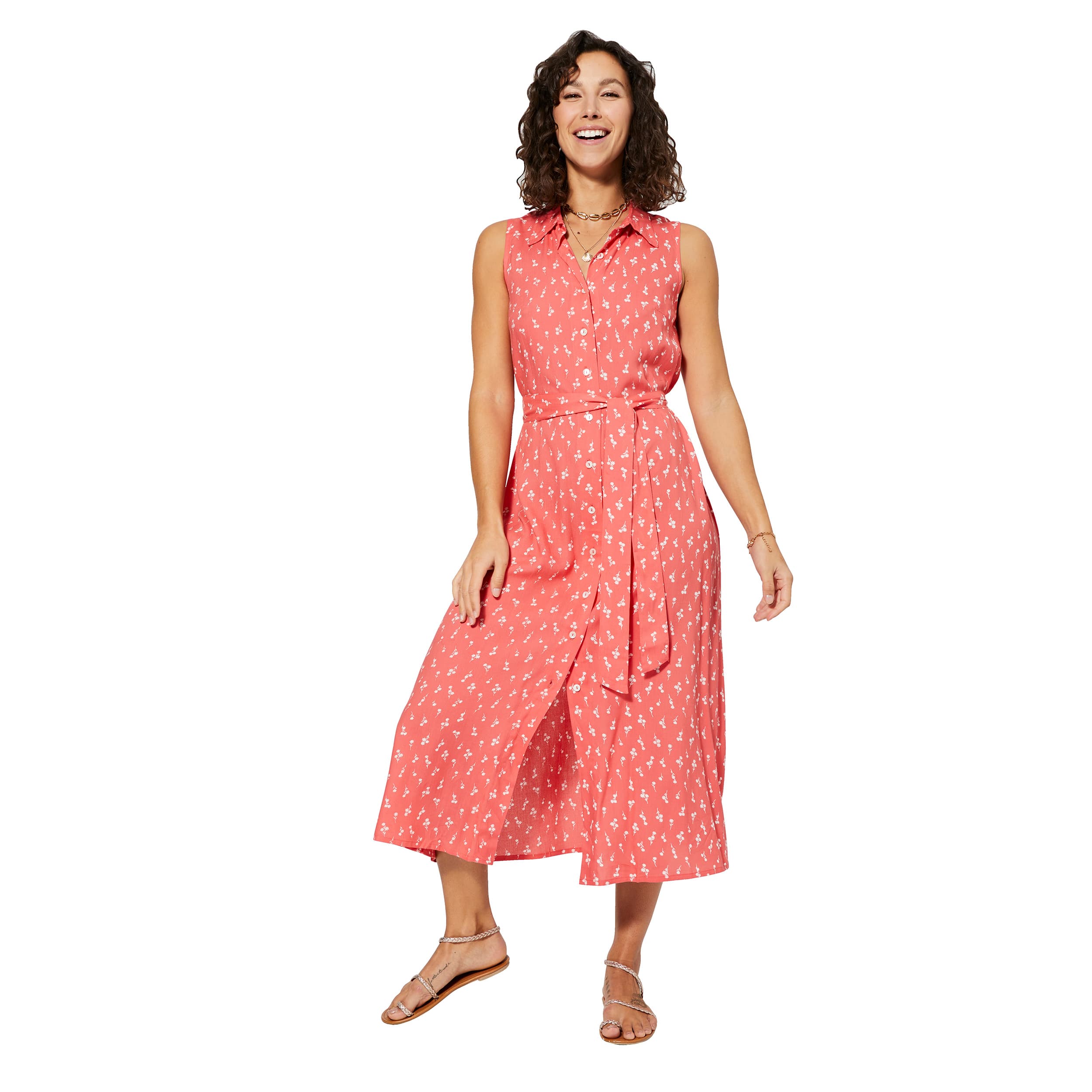 Robe été mi-longue sans manches Gorka - 100% viscose - Akoustik Online