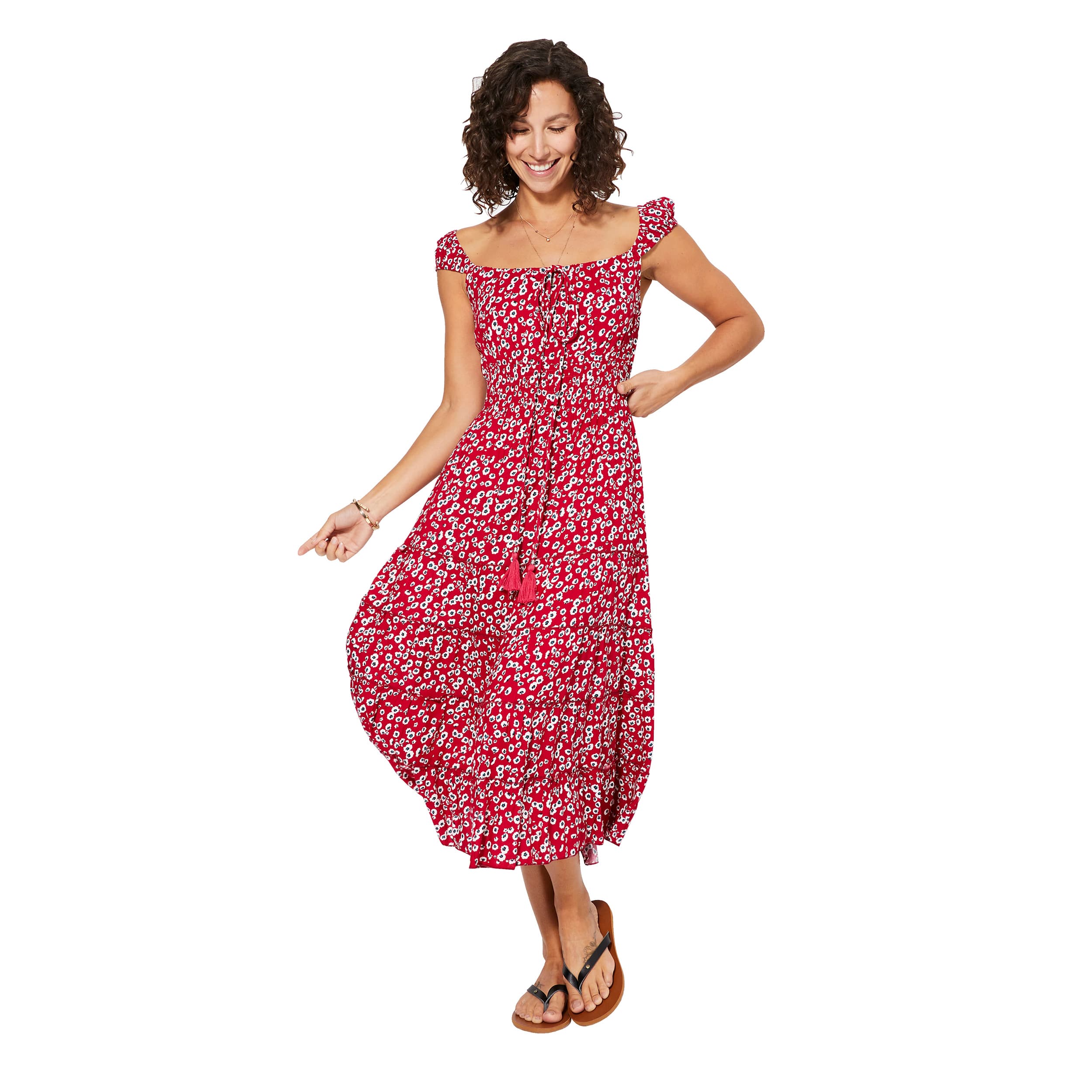 Robe été mi-longue sans manches Ilie - 100% viscose - Akoustik Online