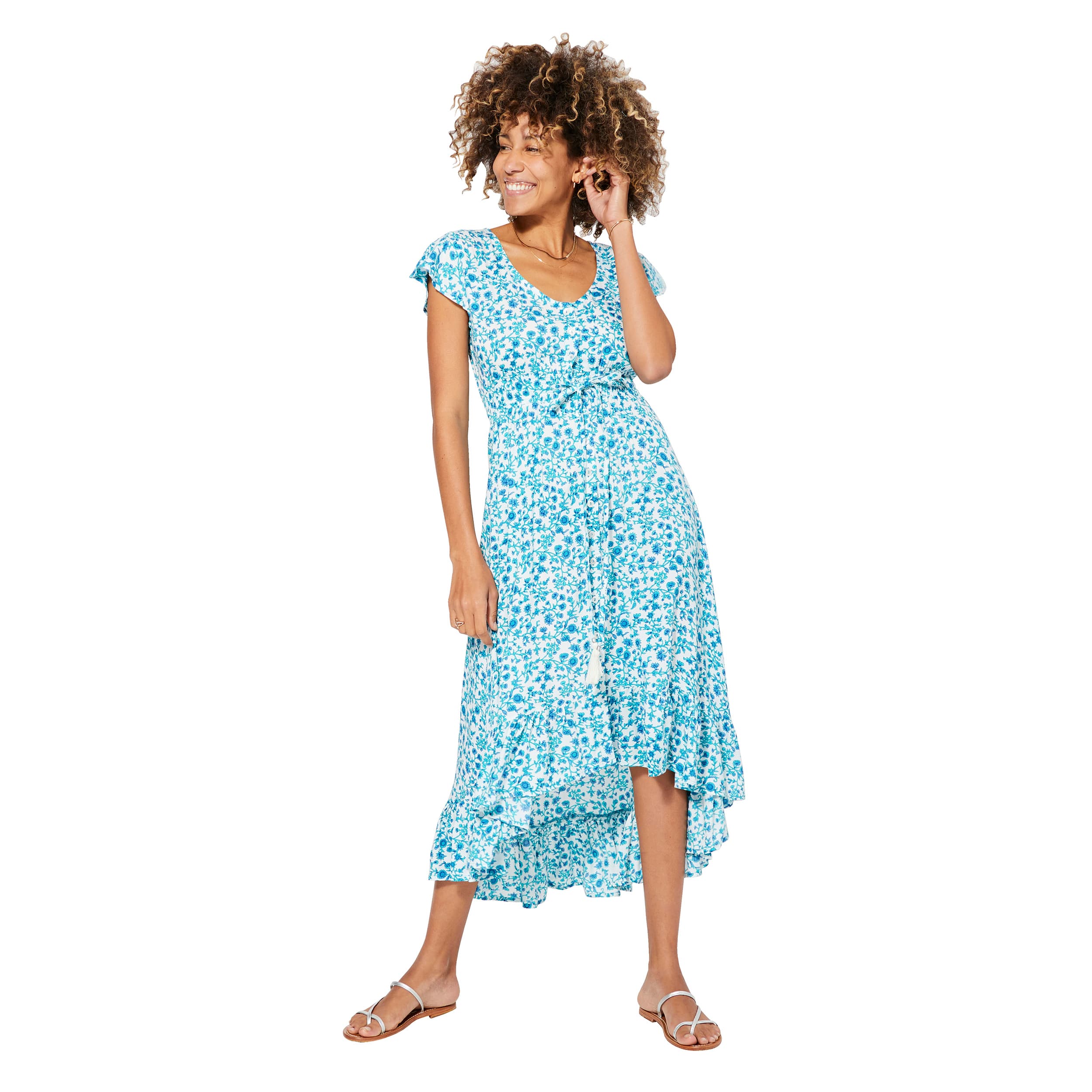 Robe été high-low manches courtes Modestine - Akoustik Online