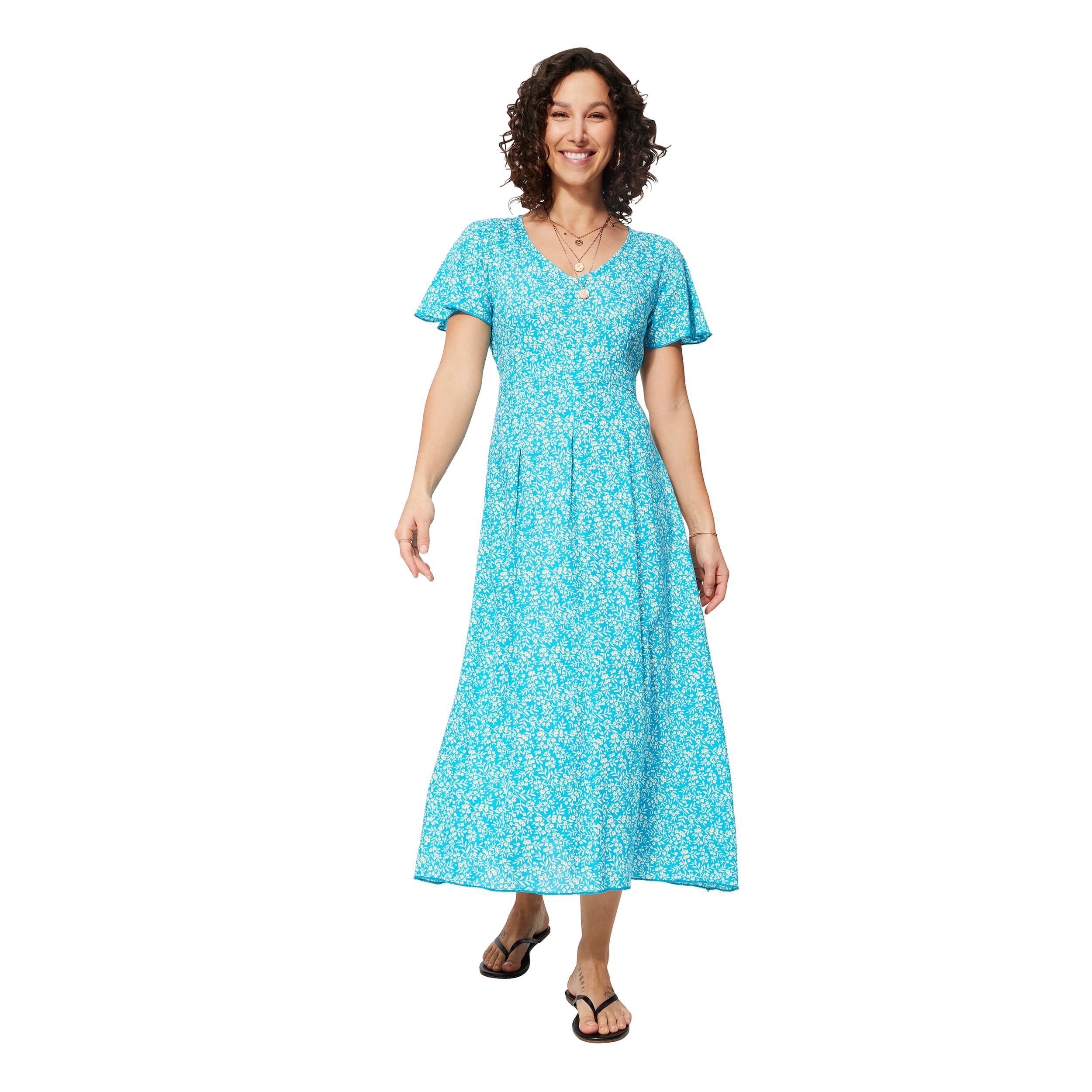 Robe été longue manches courtes Hamza - 100% viscose - Akoustik Online
