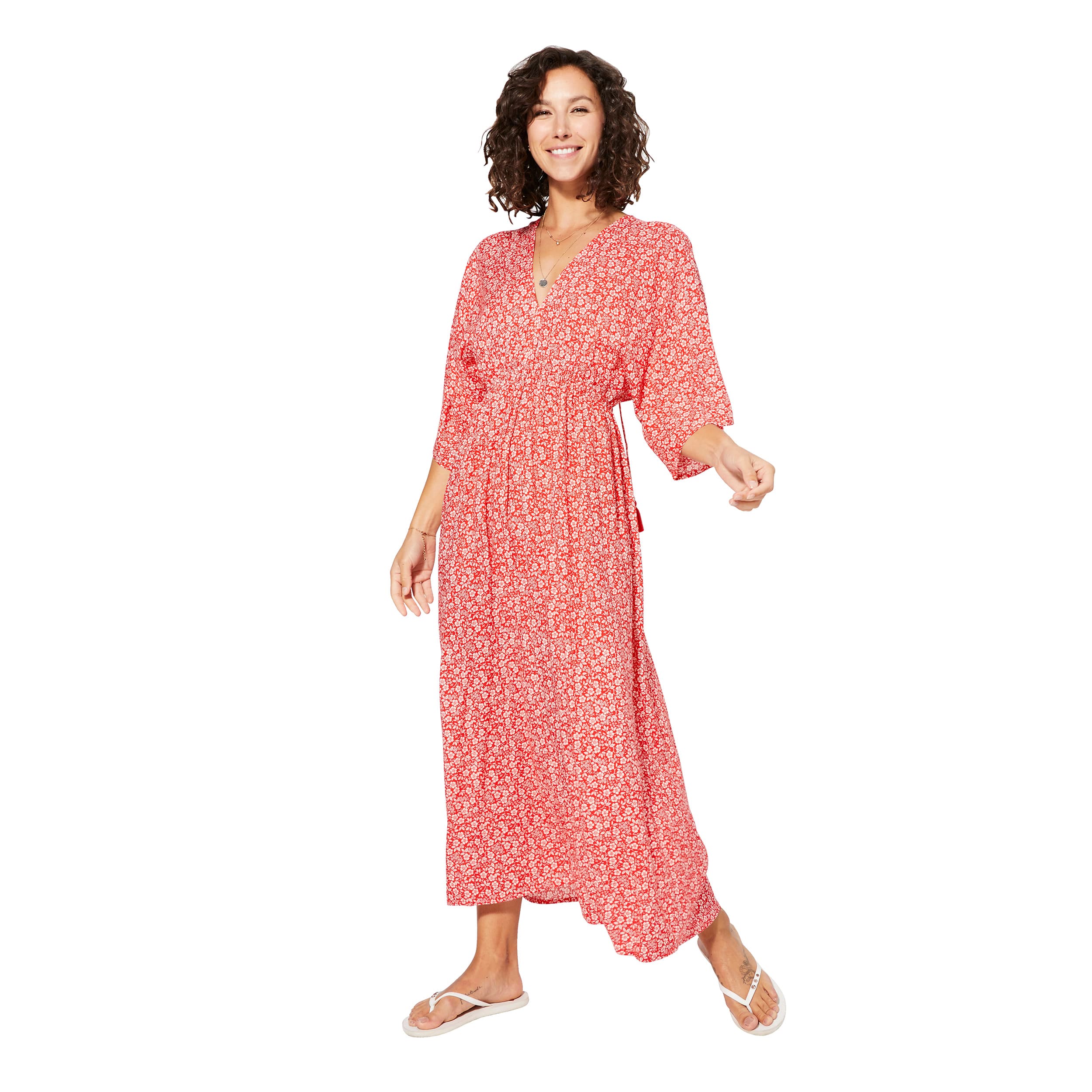 Robe été longue manches 3/4 Oren - 100% viscose - Akoustik Online