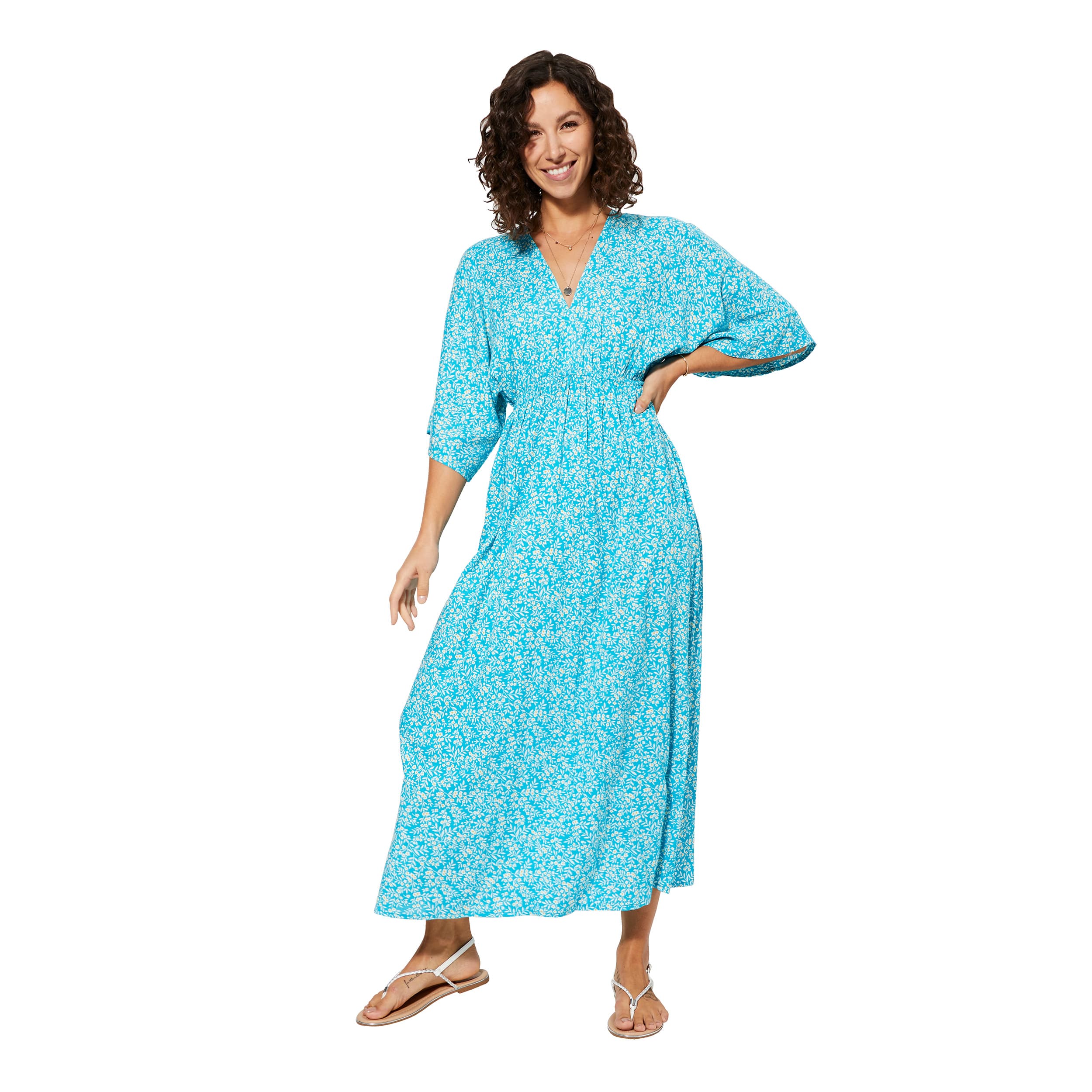 Robe été longue manches 3/4 Talulla - 100% viscose - Akoustik Online