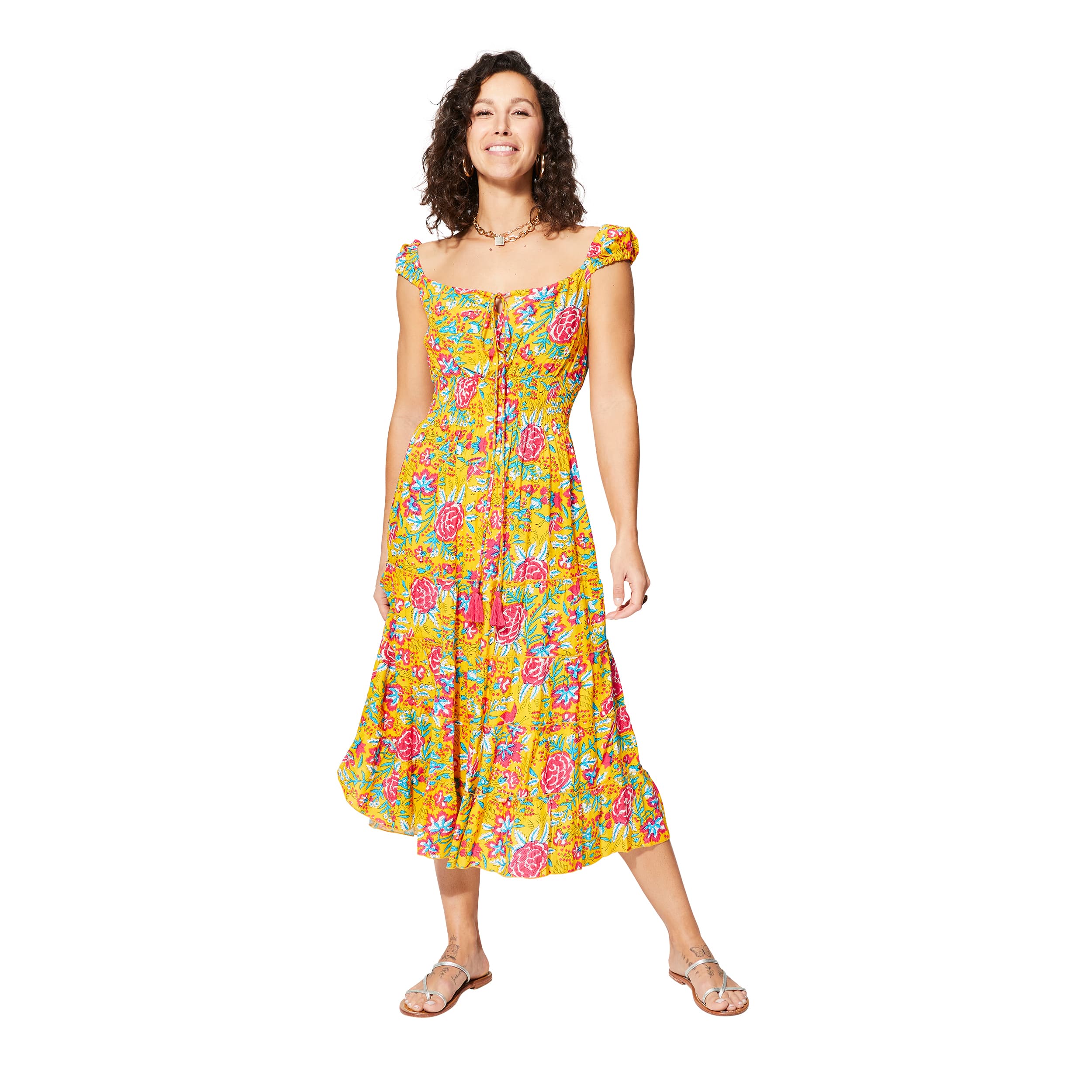Robe été mi-longue sans manches Kobe - 100% viscose - Akoustik Online
