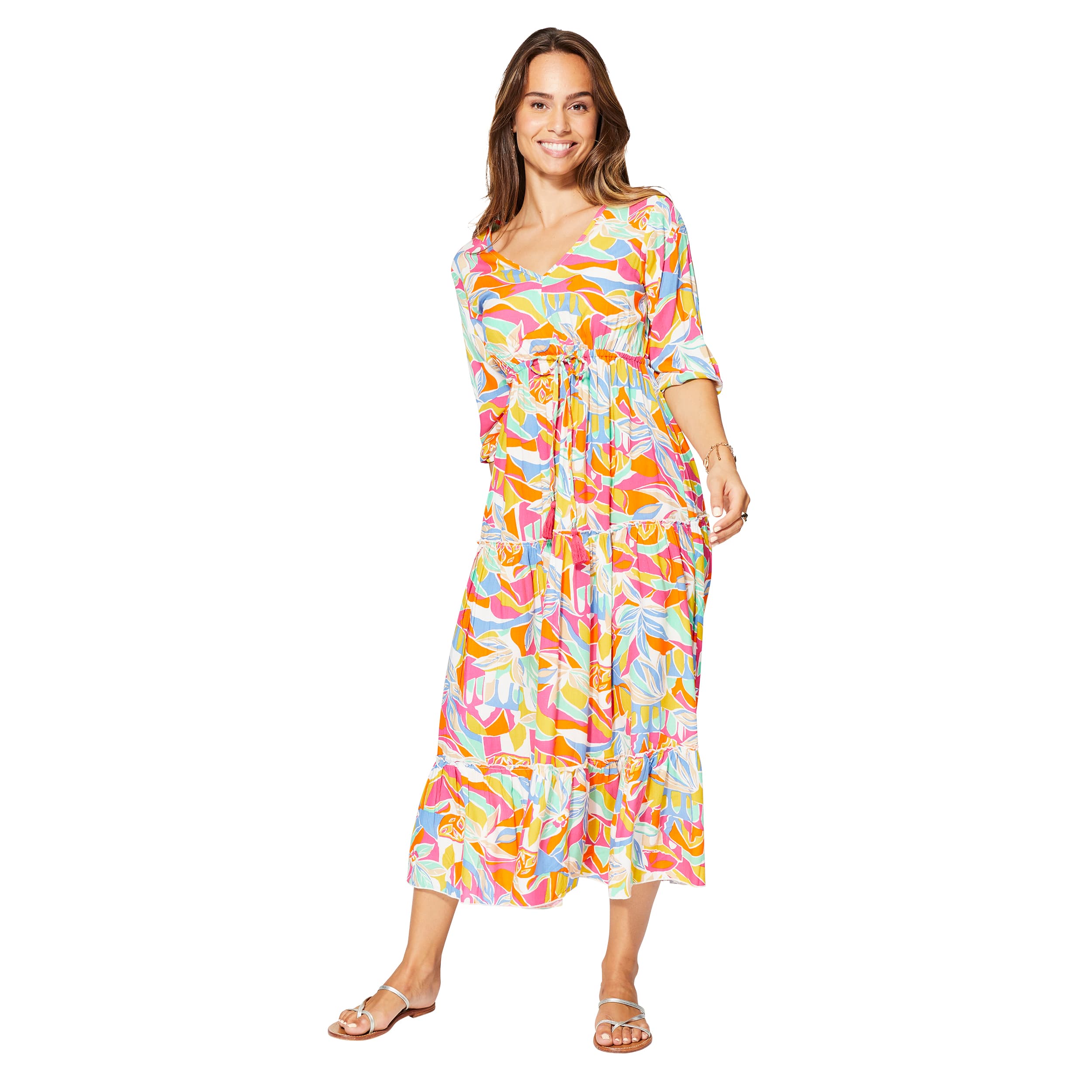 Robe été mi-longue manches 3/4 Fulton - 100% viscose - Akoustik Online