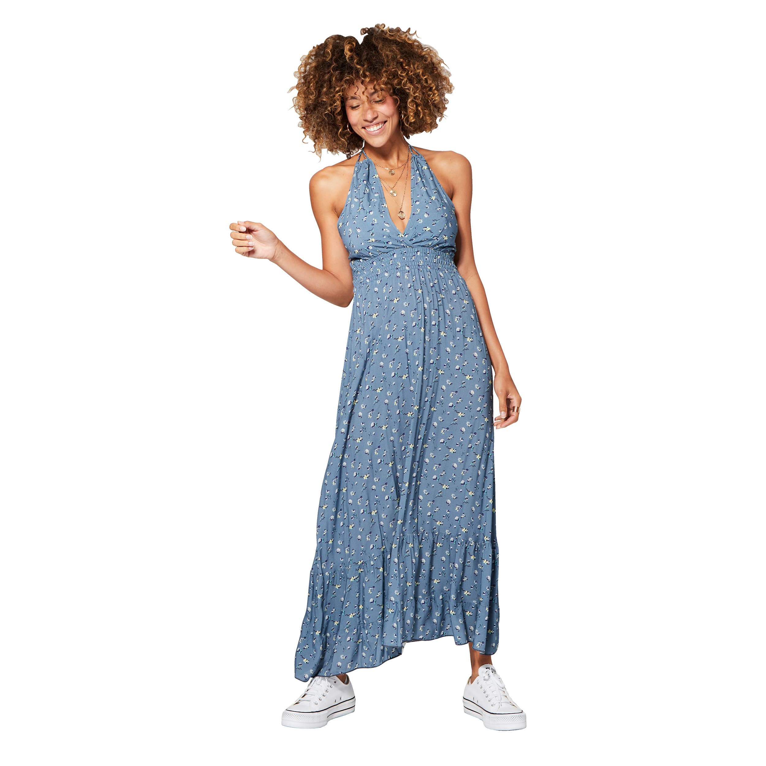 Robe été longue sans manches Evaline - 100% viscose - Akoustik Online