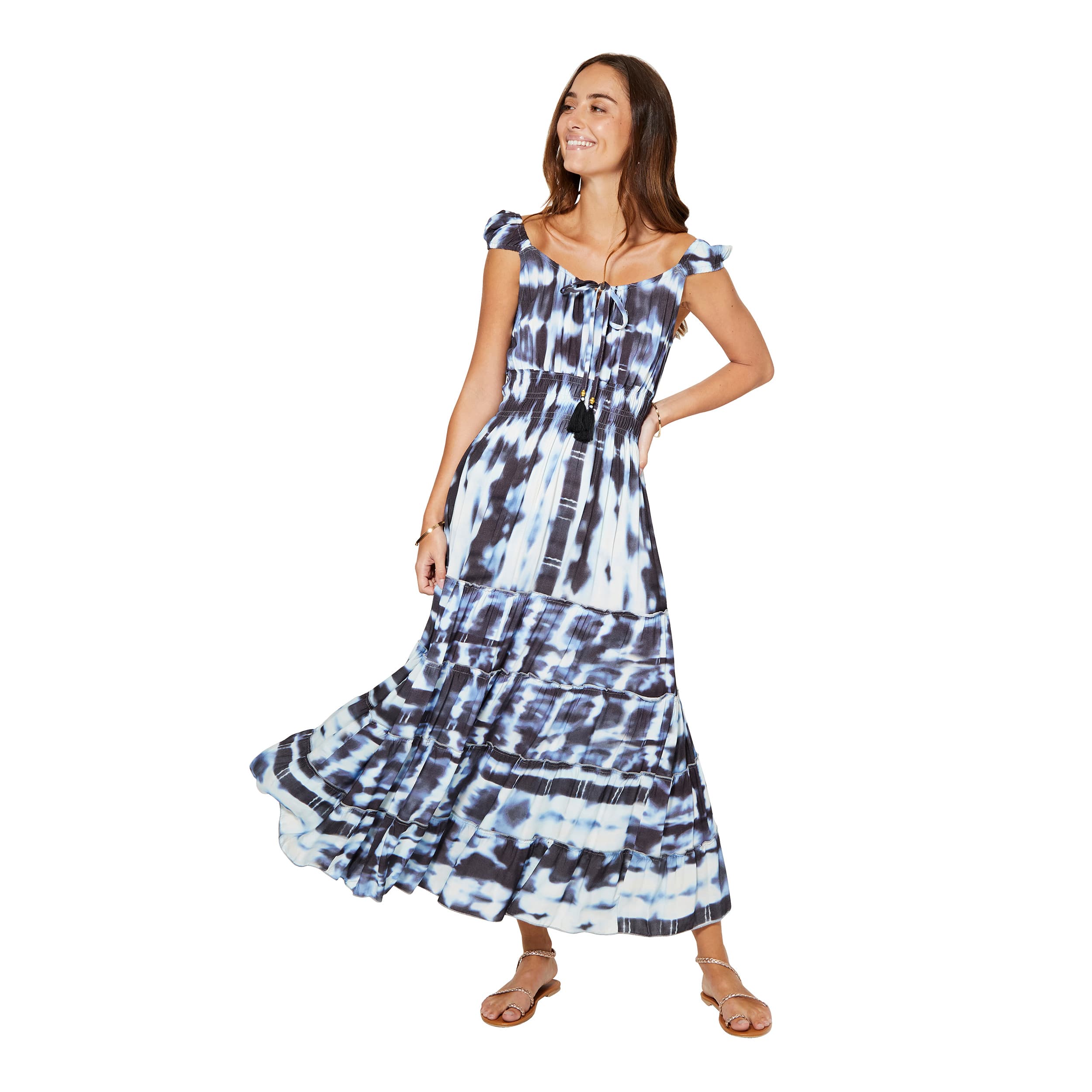 Robe été longue sans manches Dene - 100% viscose - Akoustik Online