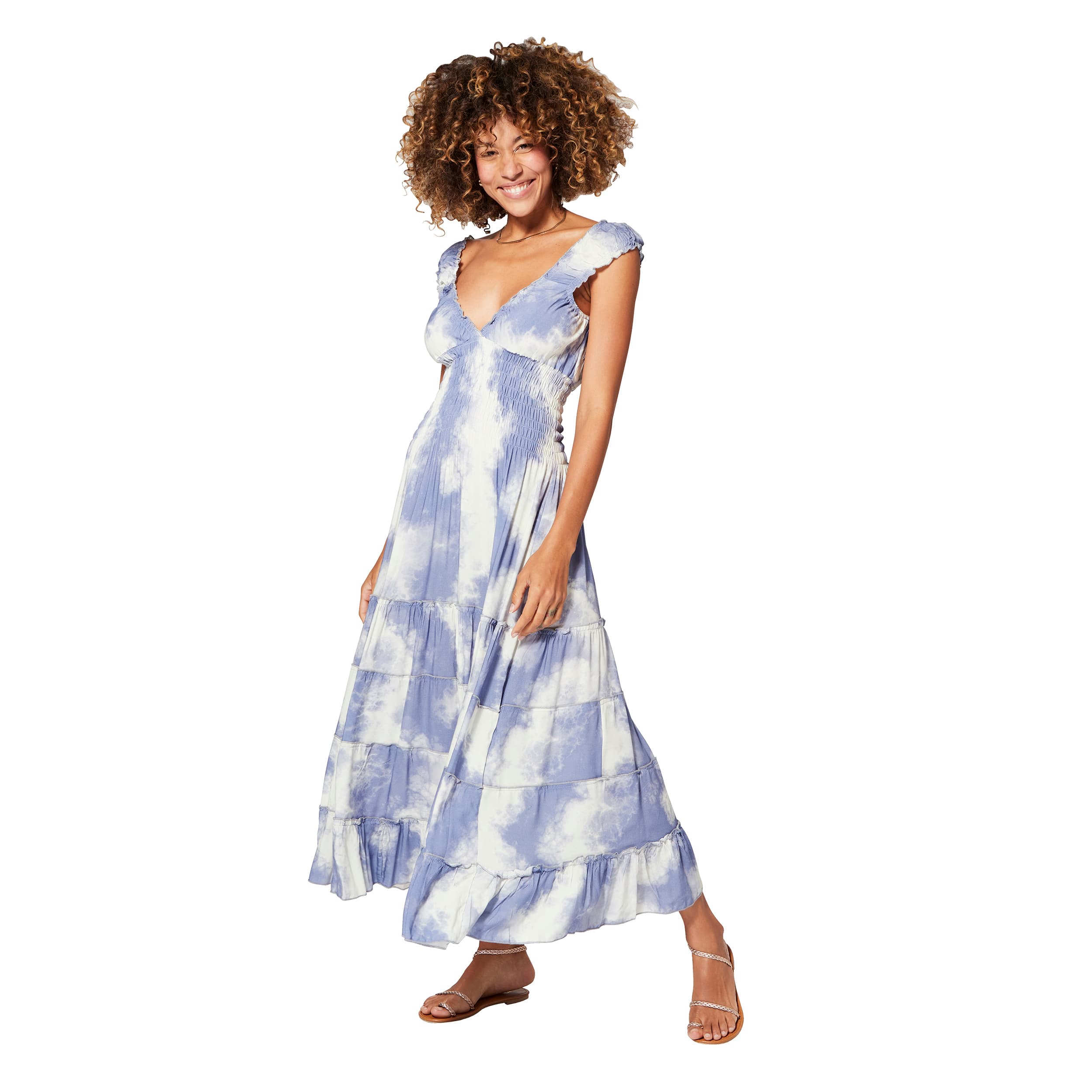Robe été longue sans manches Cathy - 100% viscose - Akoustik Online