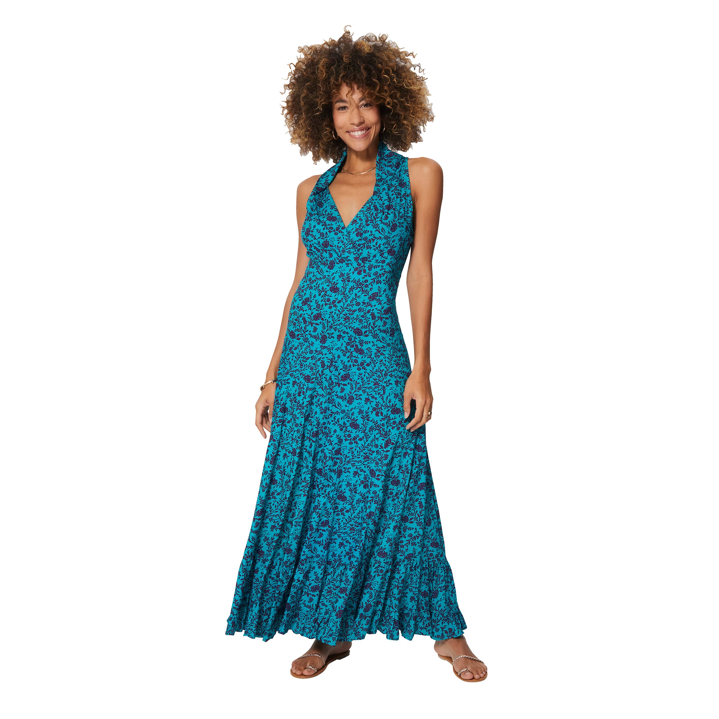 Robe été longue sans manches Caron - 100% viscose - Akoustik Online