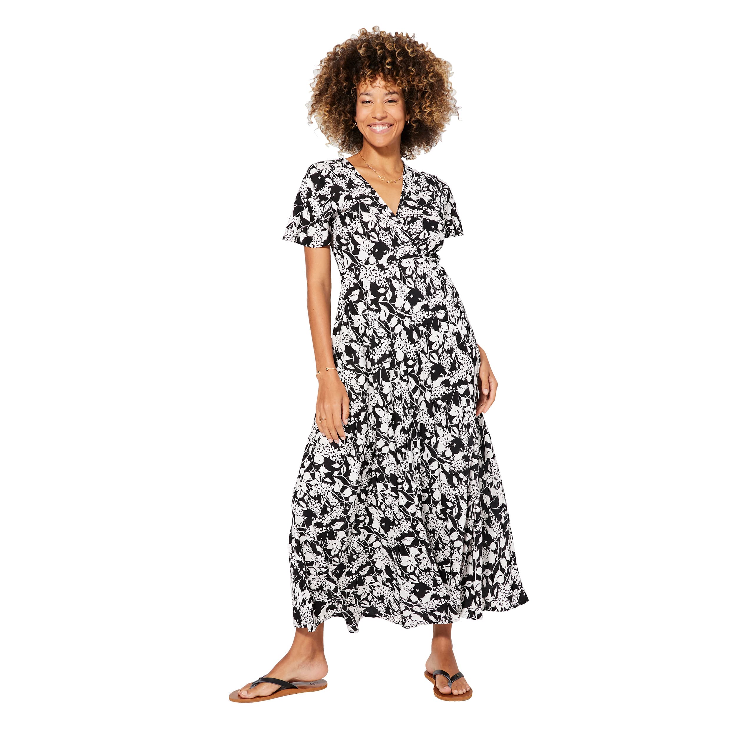Robe été longue manches courtes Hera - 100% viscose - Akoustik Online
