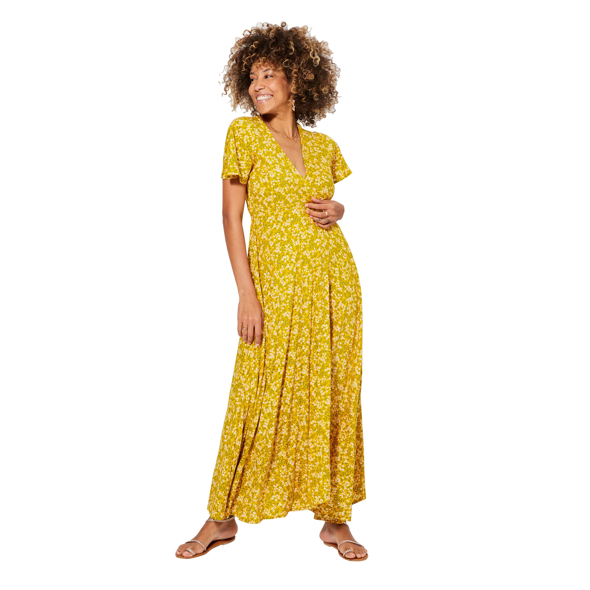 Robe été longue manches courtes Paaie - 100% viscose - Akoustik Online