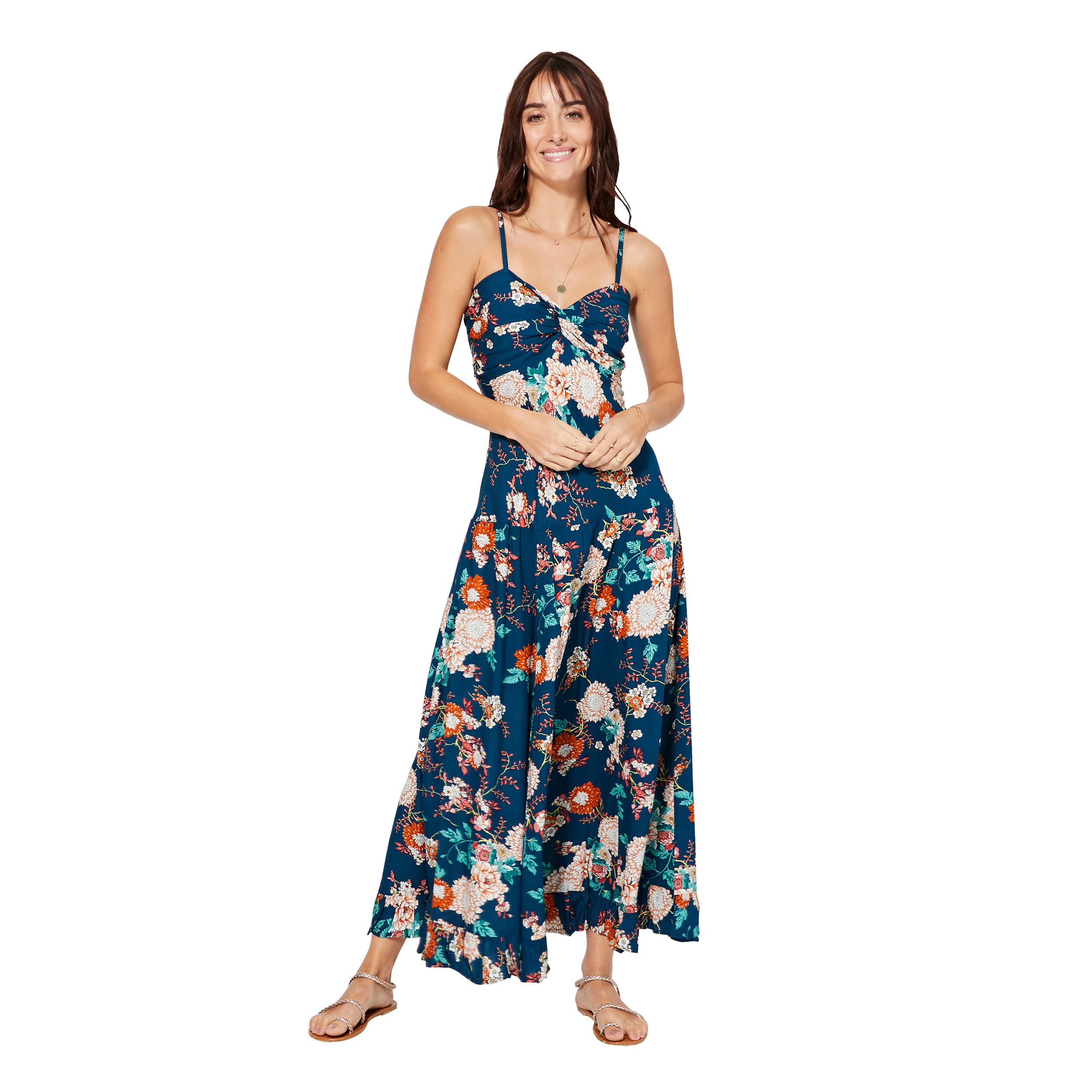 Robe été longue sans manches Eutychos - 100% viscose - Akoustik Online
