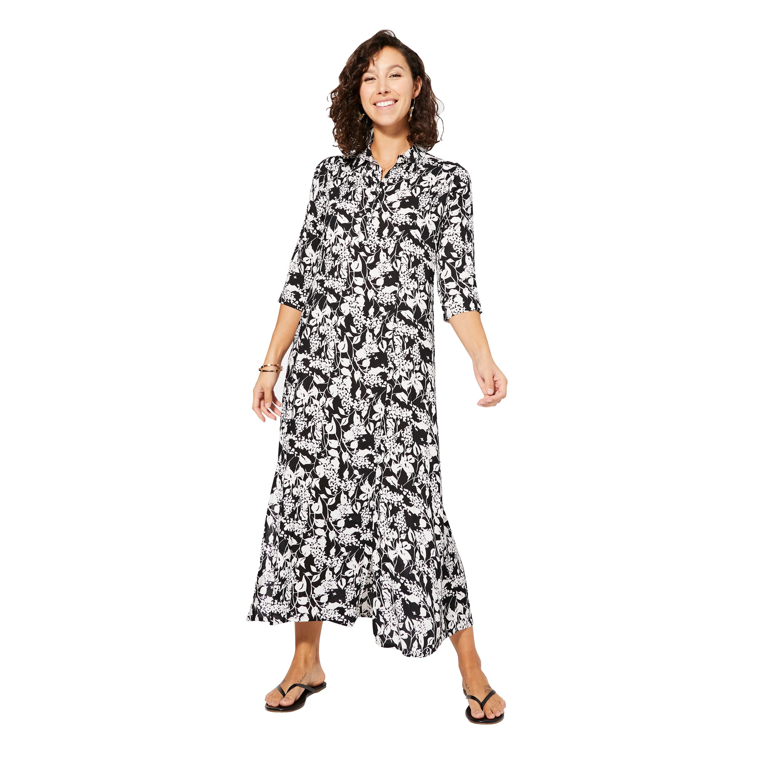 Robe été longue manches 3/4 Conway - 100% viscose - Akoustik Online