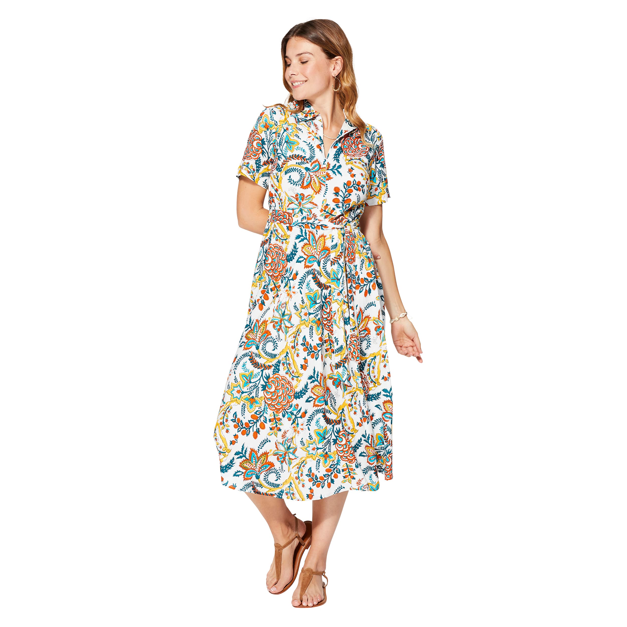 Robe été mi-longue manches courtes Madelyn - Akoustik Online