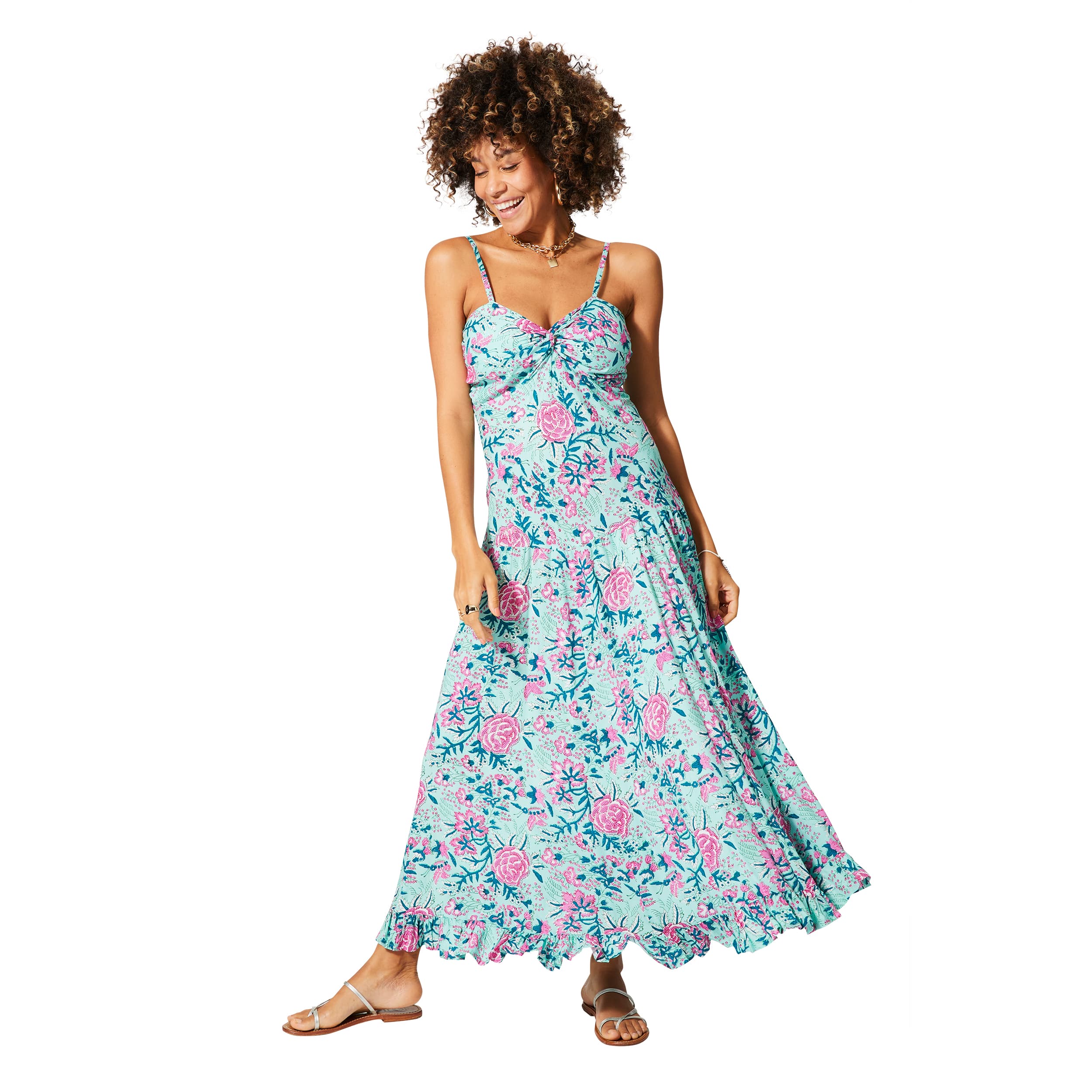Robe été longue sans manches Pancho - 100% viscose - Akoustik Online