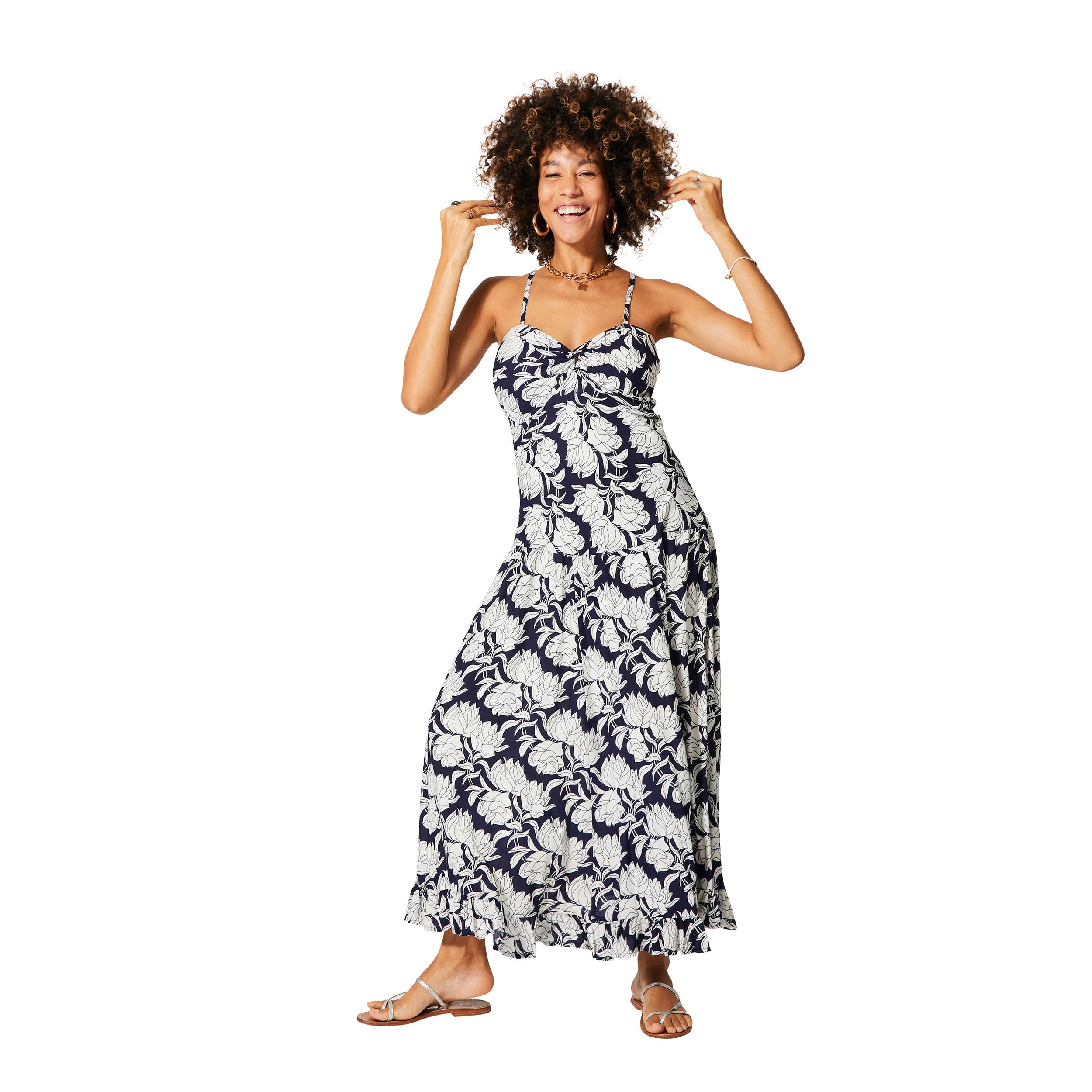 Robe été longue sans manches Sherill - 100% viscose - Akoustik Online