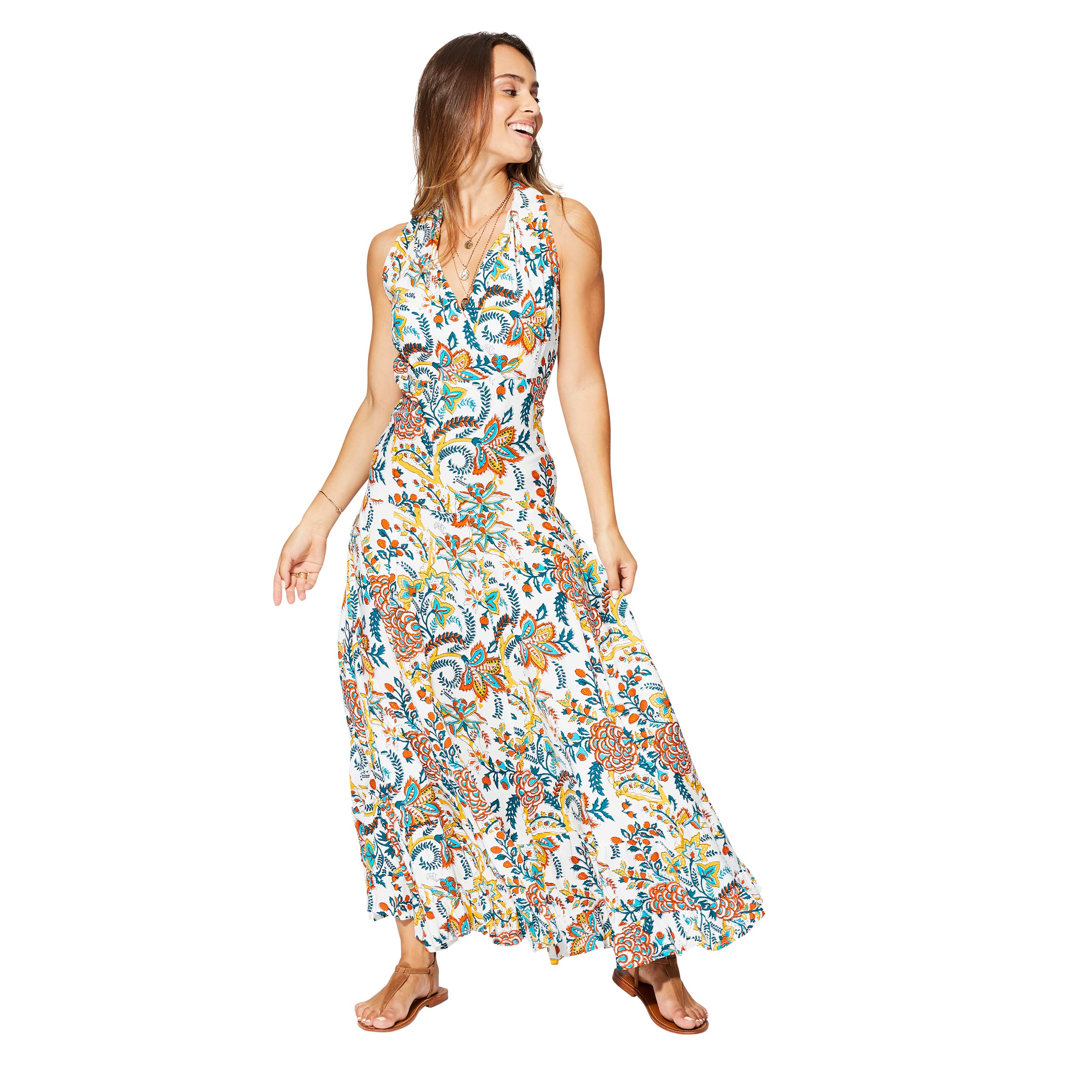 Robe été longue sans manches Jeannot - 100% viscose - Akoustik Online