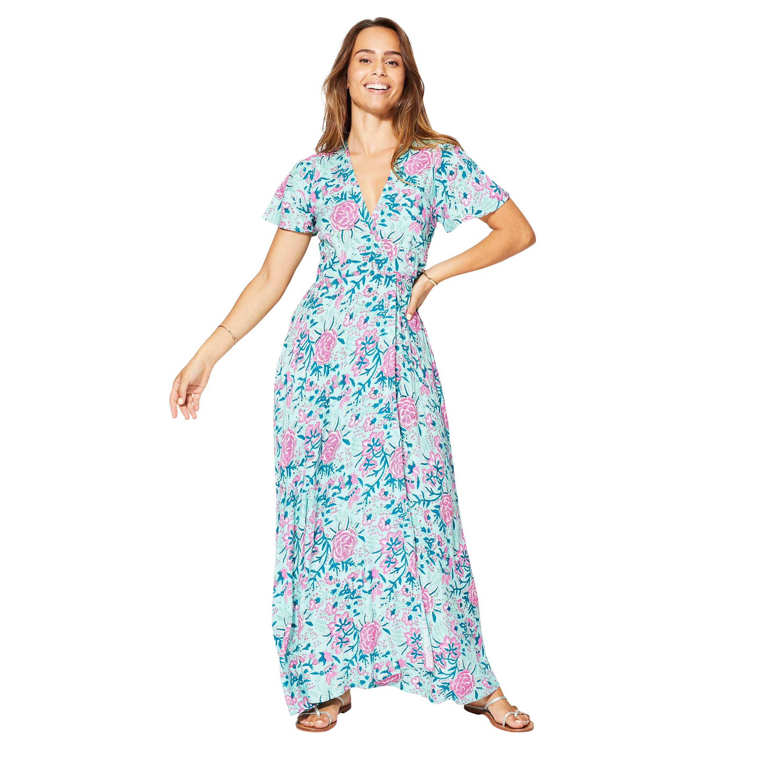 Robe été longue manches courtes Shiro - 100% viscose - Akoustik Online