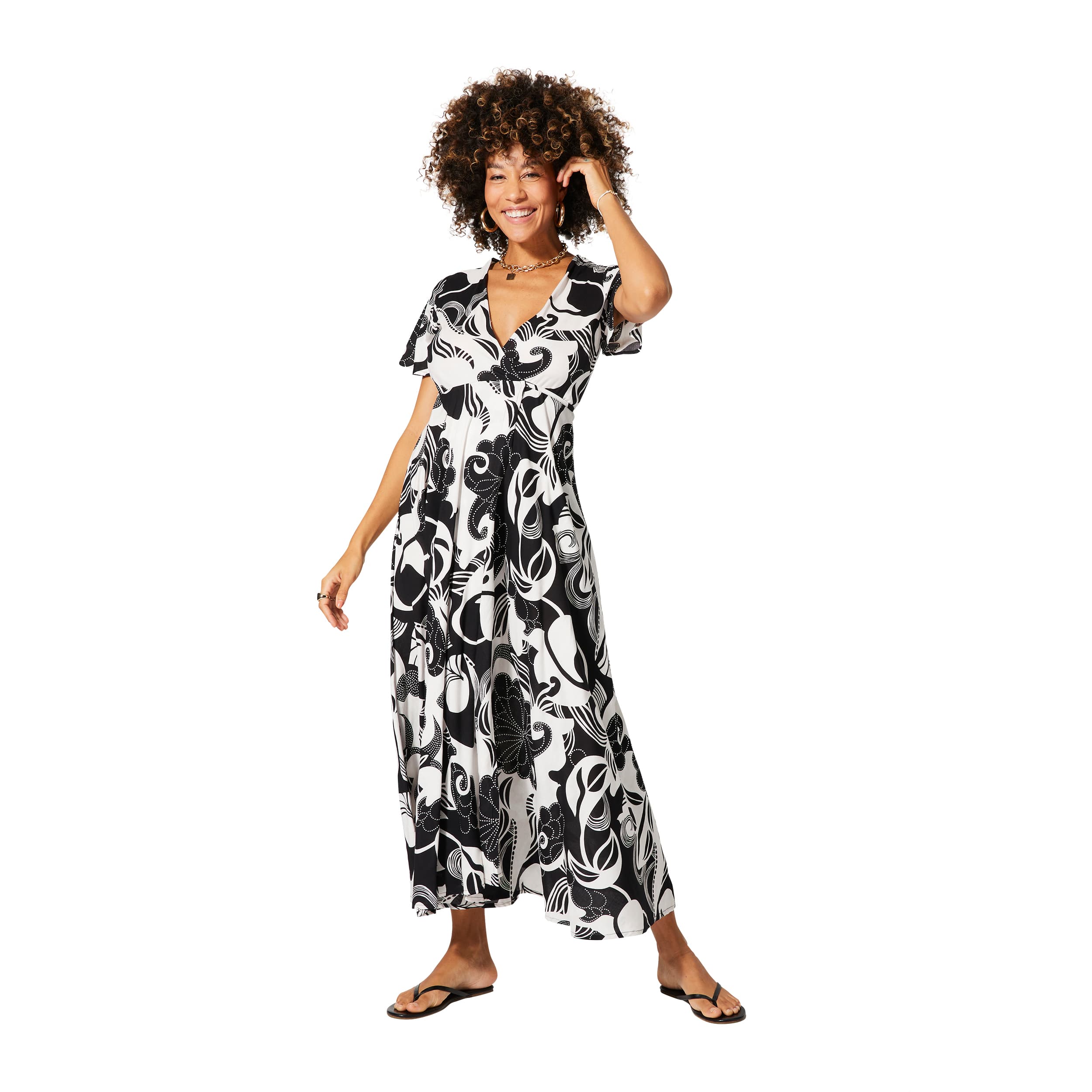 Robe été longue manches courtes Yudel - 100% viscose - Akoustik Online