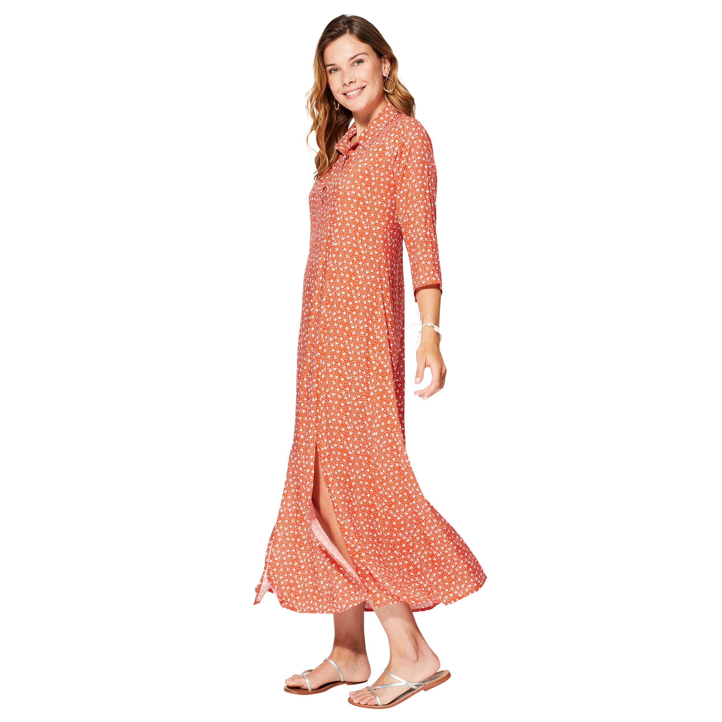 Robe été longue manches 3/4 Vaughan - 100% viscose - Akoustik Online