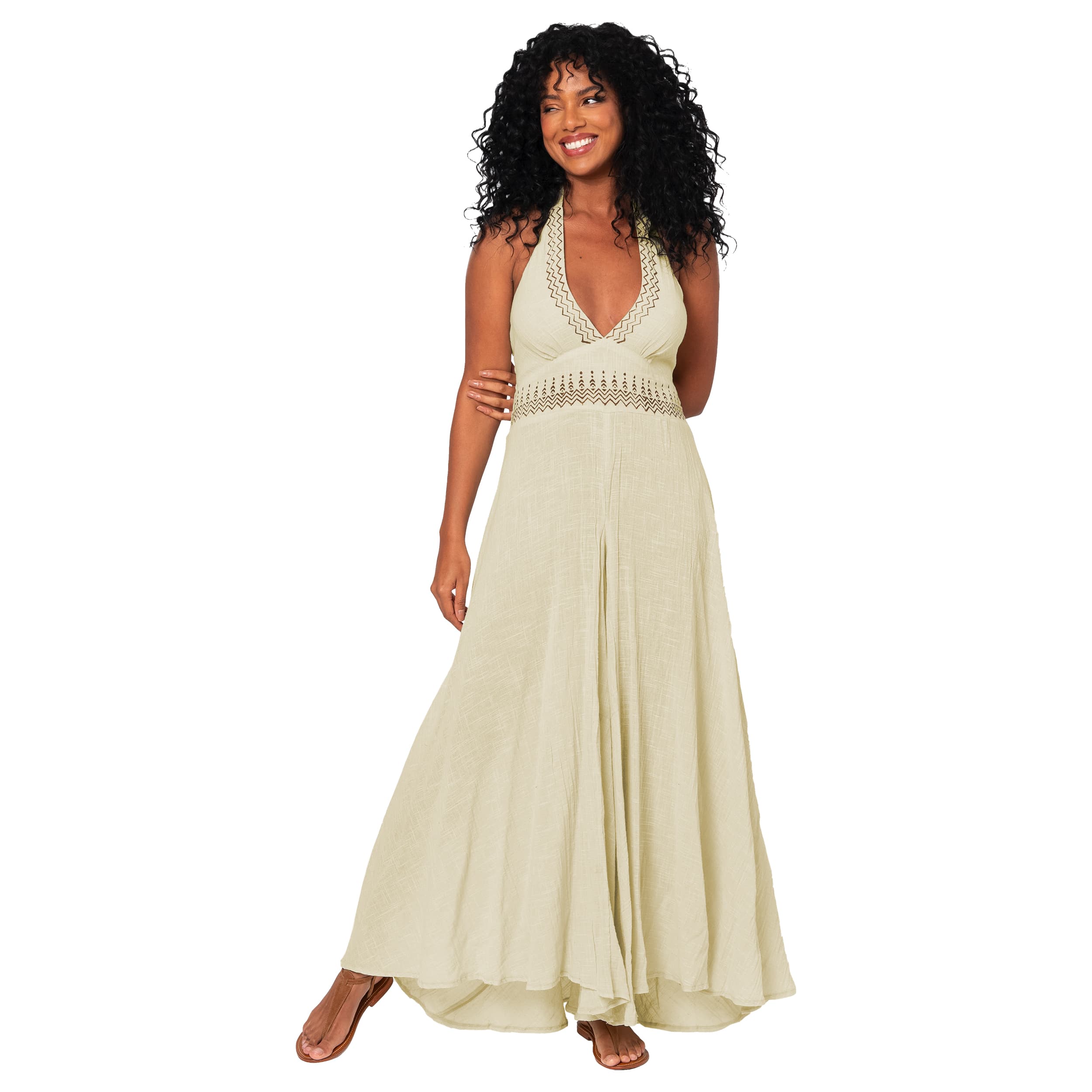 Combinaison été longue sans manches Zosia - creme - Akoustik Online