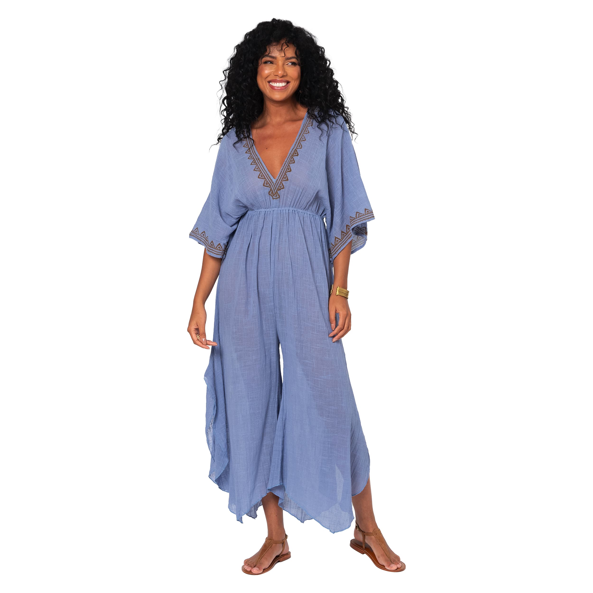 Combinaison été longue manches 3/4 Visitacíon - bleu - Akoustik Online