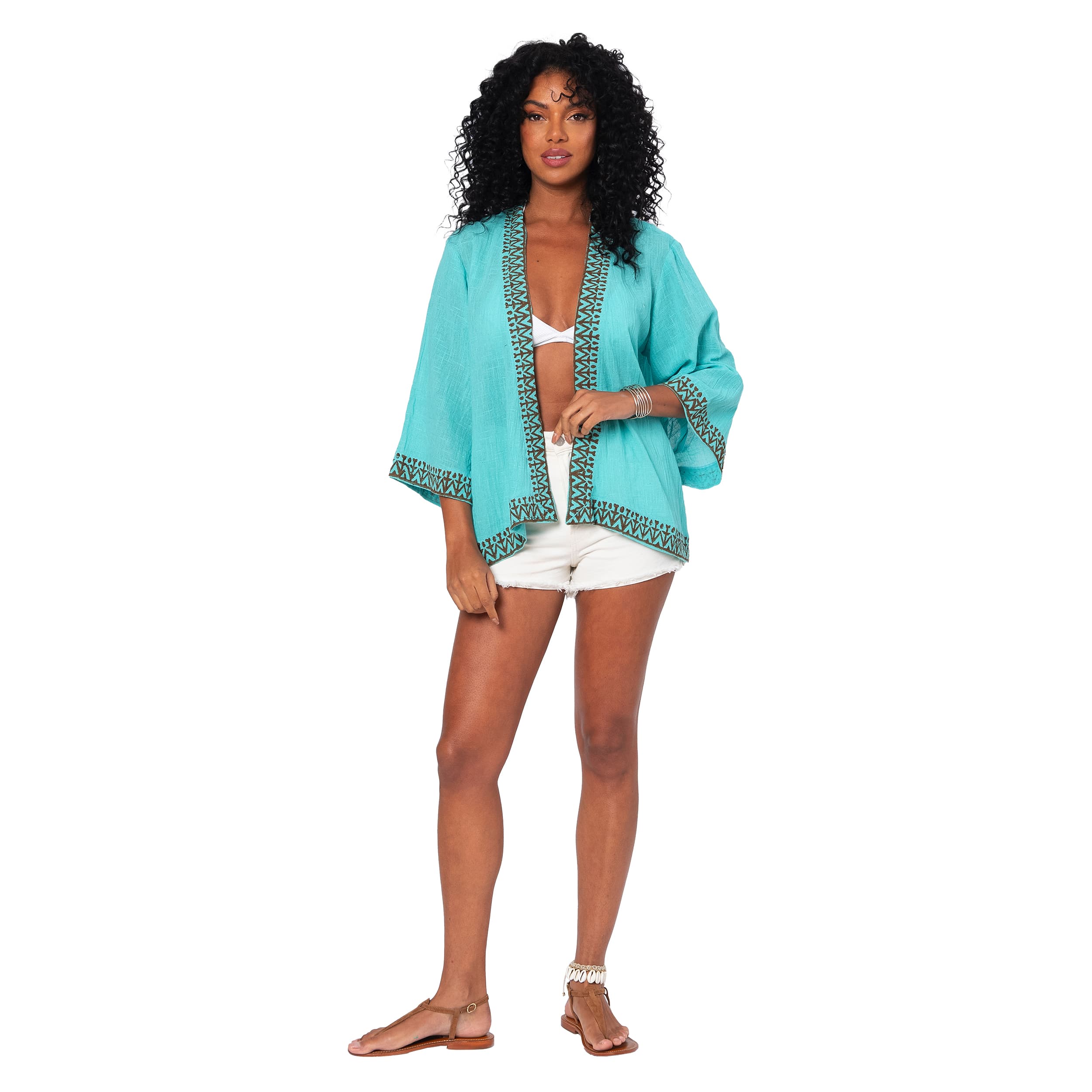Kimono été court manches 3/4 Andreas - 100% coton - Akoustik Online