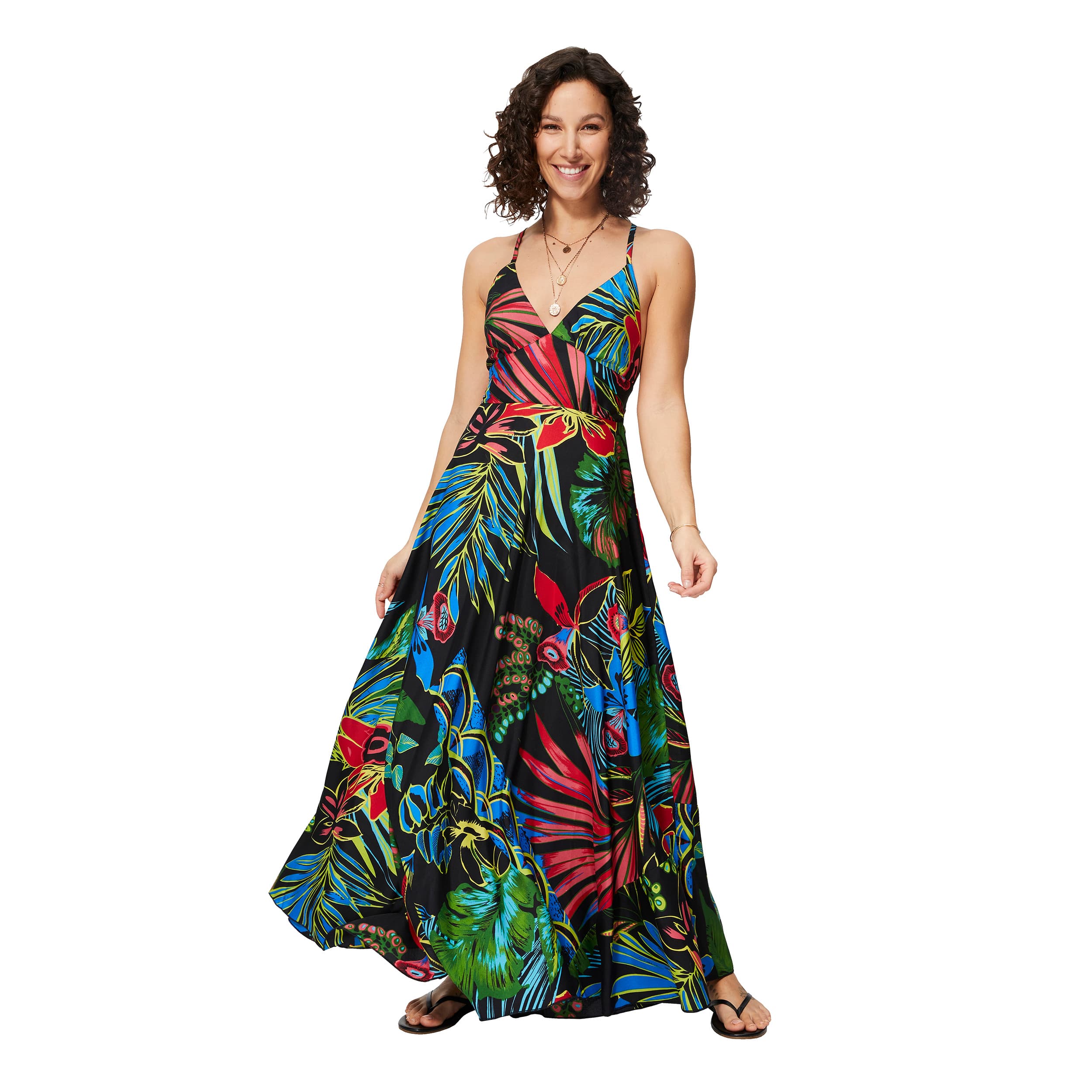 Robe été longue sans manches Edison - 100% polyester - Akoustik Online
