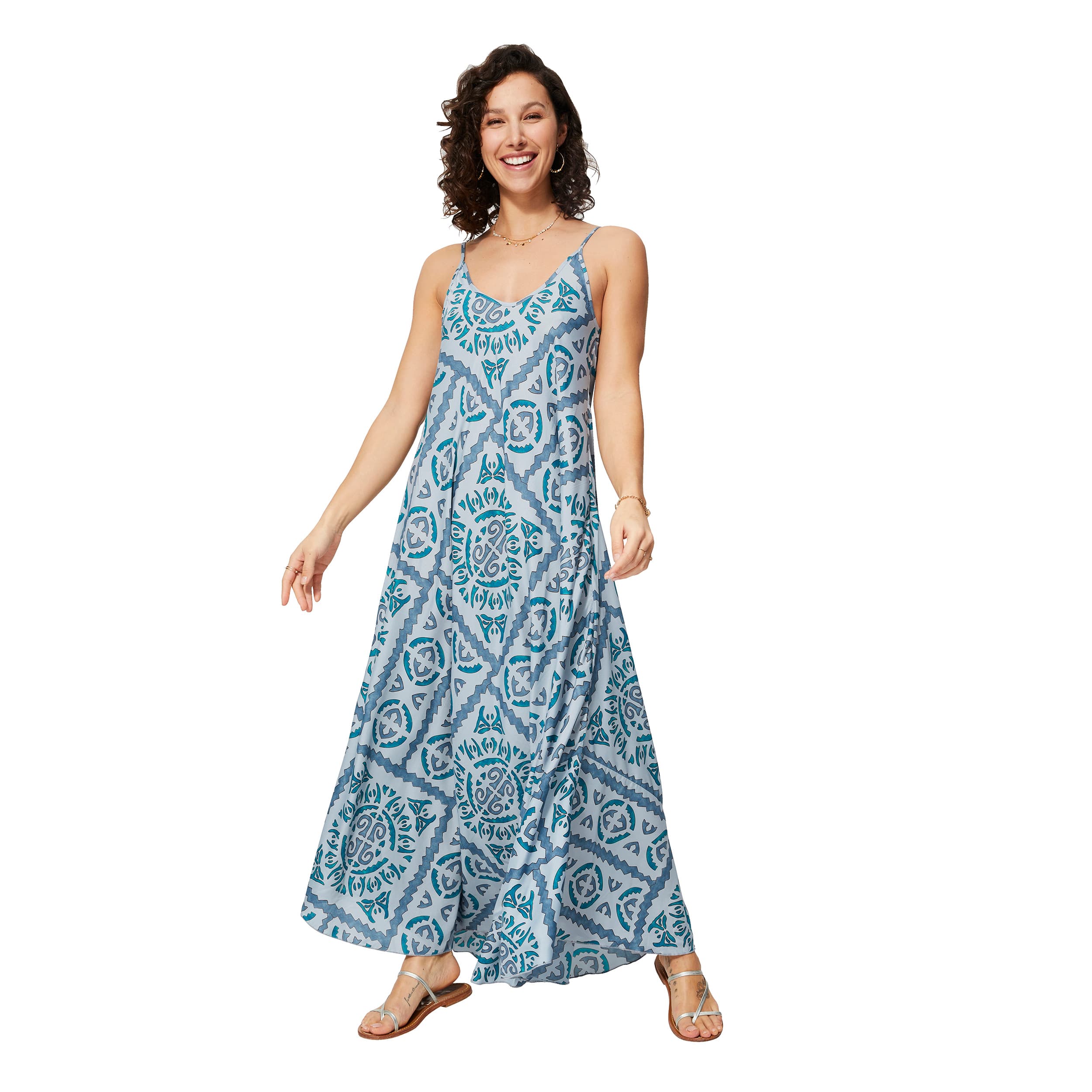 Robe été longue sans manches Dotty - 100% polyester - Akoustik Online