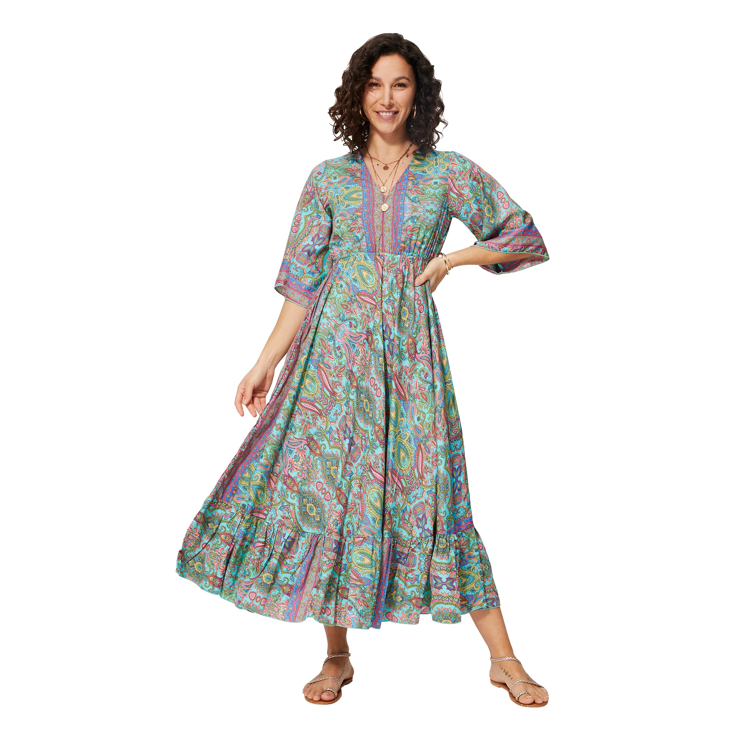 Robe été longue manches 3/4 Efraim - 100% polyester - Akoustik Online