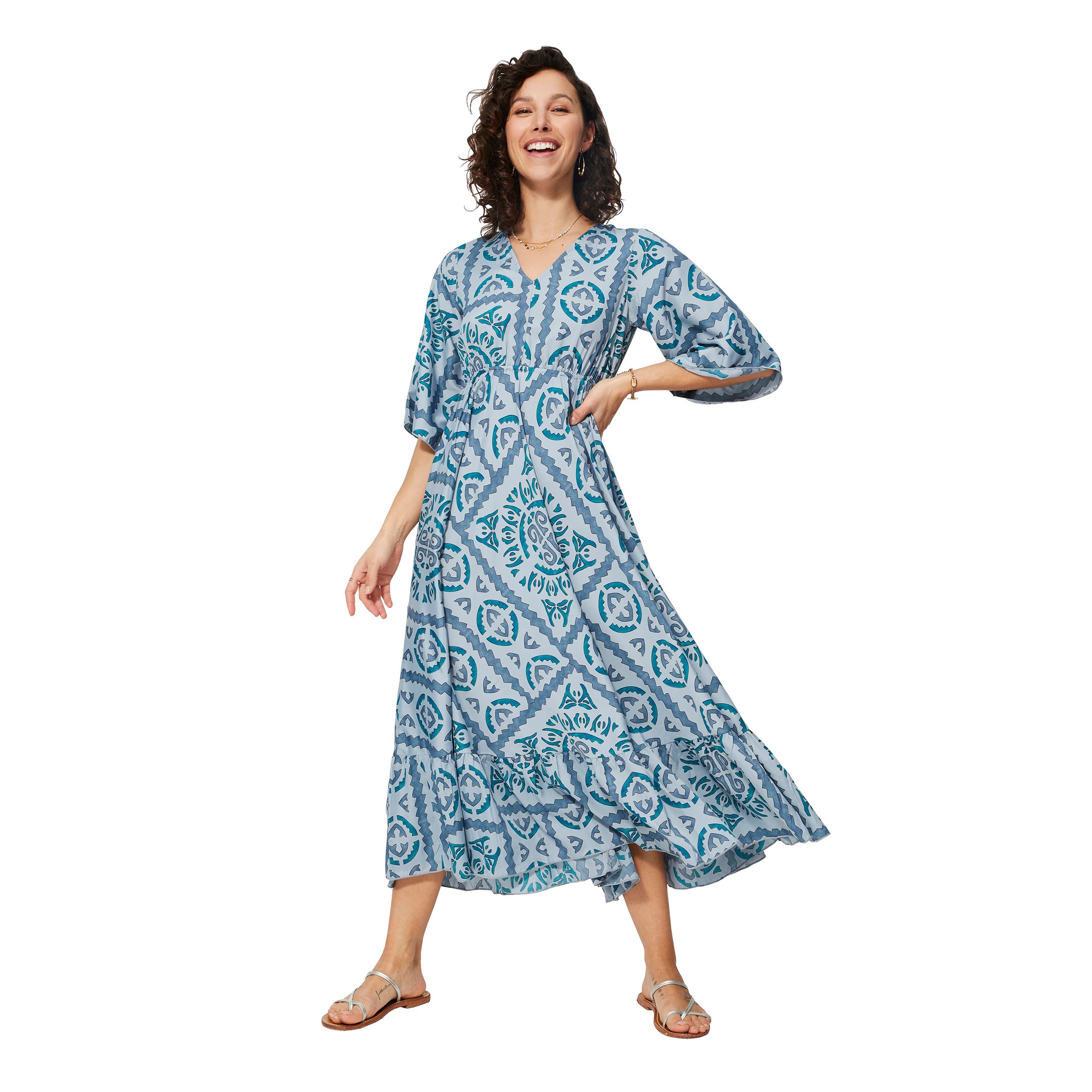 Robe été longue manches 3/4 Egon - 100% polyester - Akoustik Online