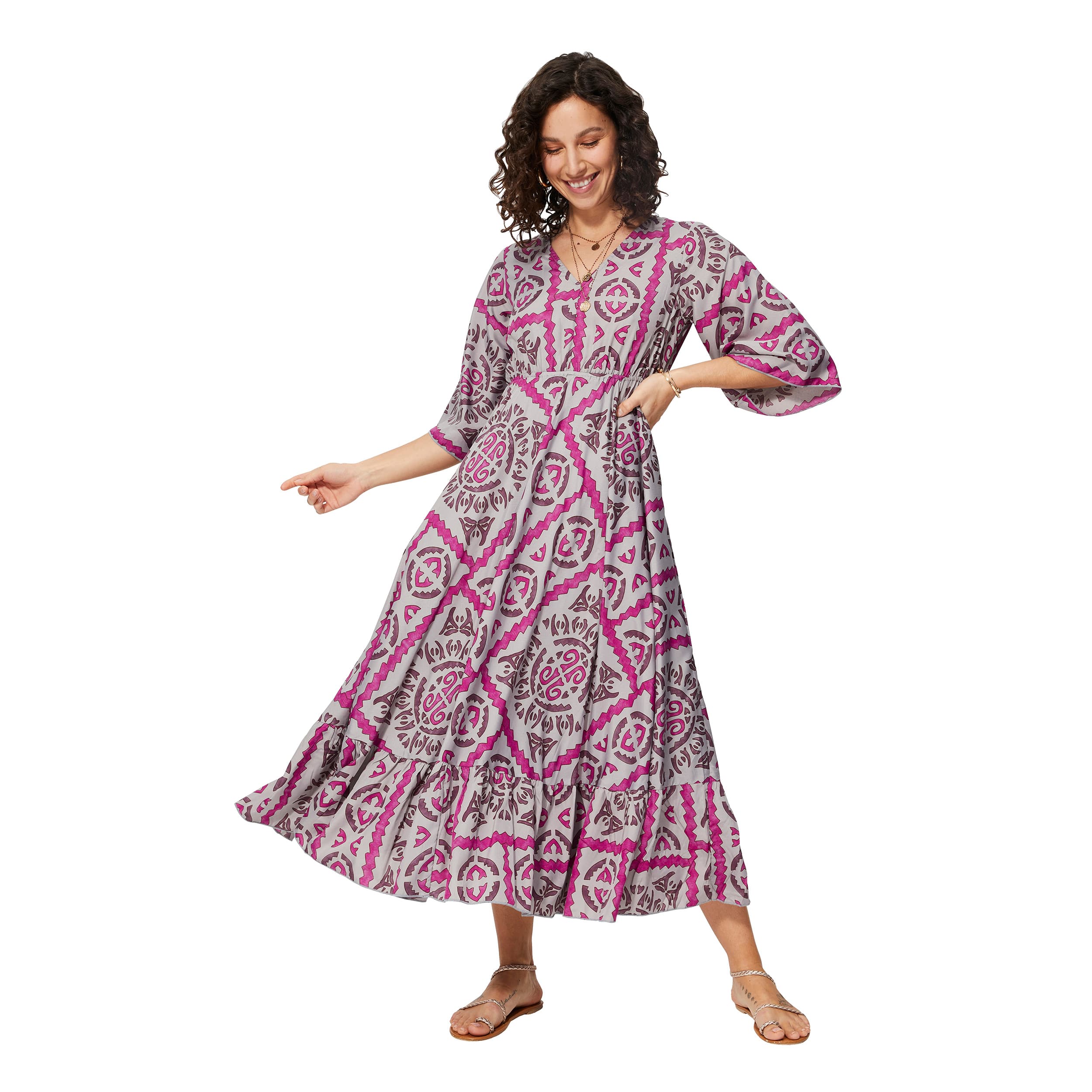 Robe été longue manches 3/4 Éibhear - 100% polyester - Akoustik Online