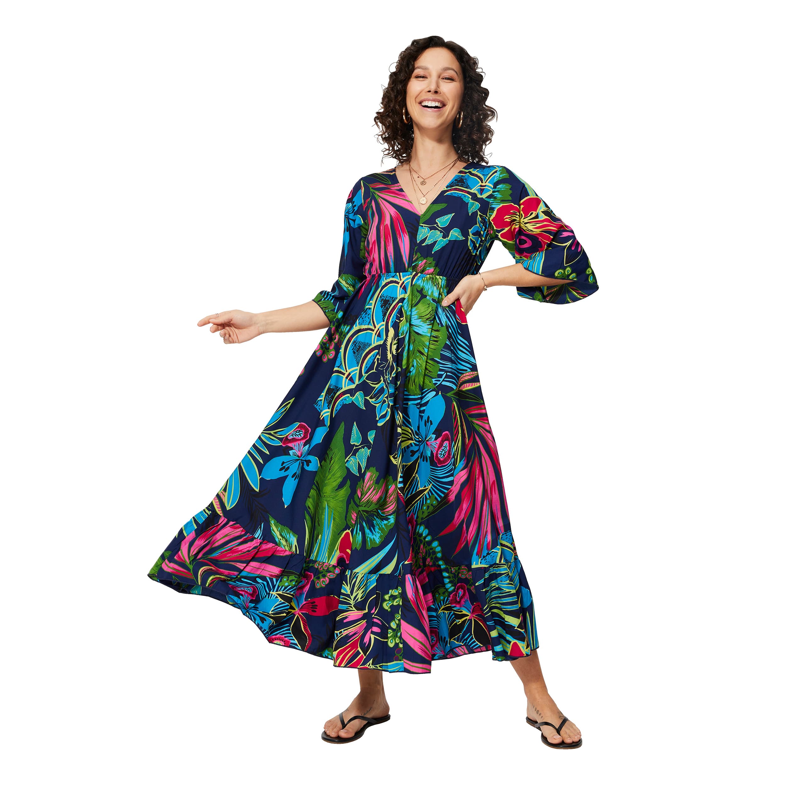 Robe été longue manches 3/4 Joord - 100% polyester - Akoustik Online