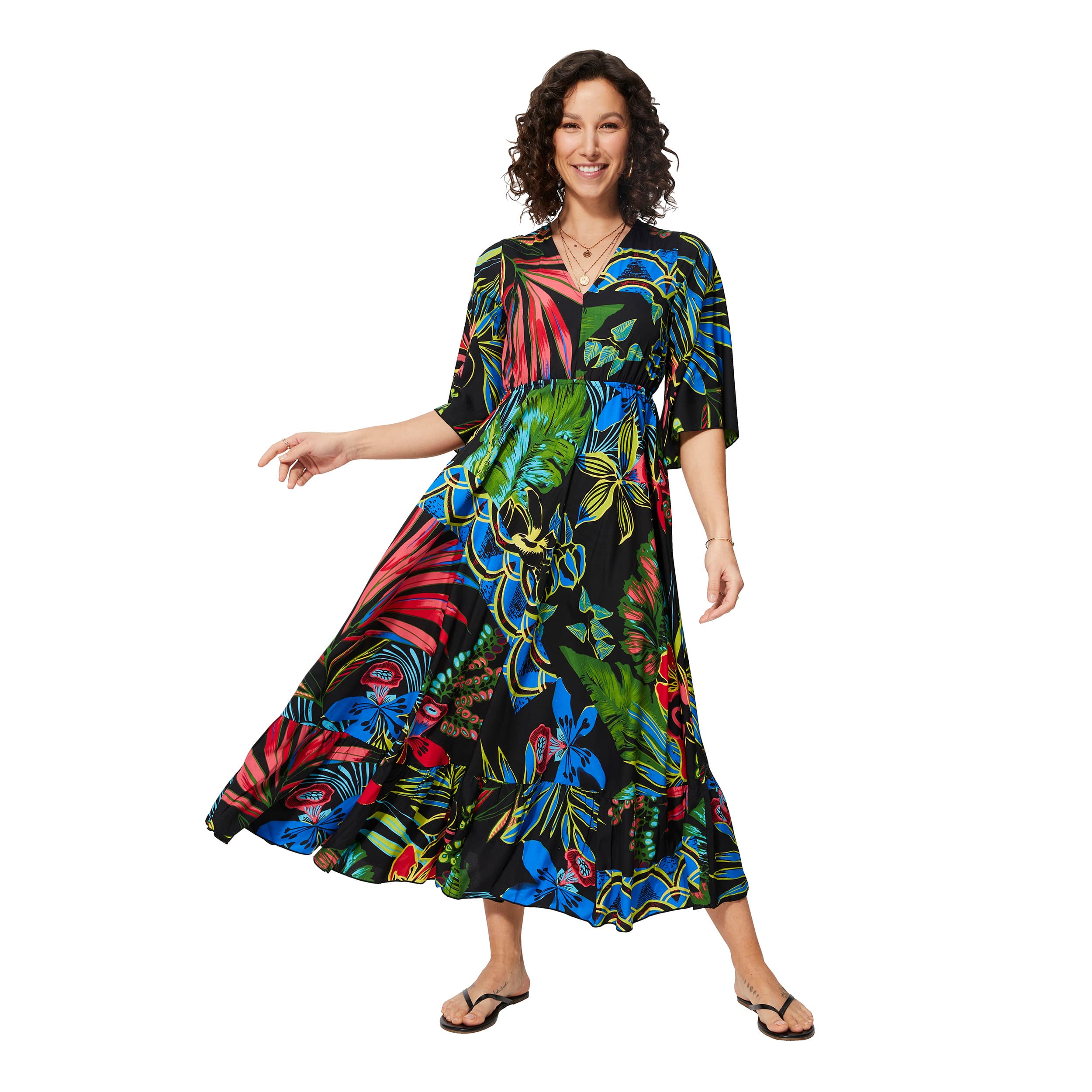Robe été longue manches 3/4 Eidel - 100% polyester - Akoustik Online