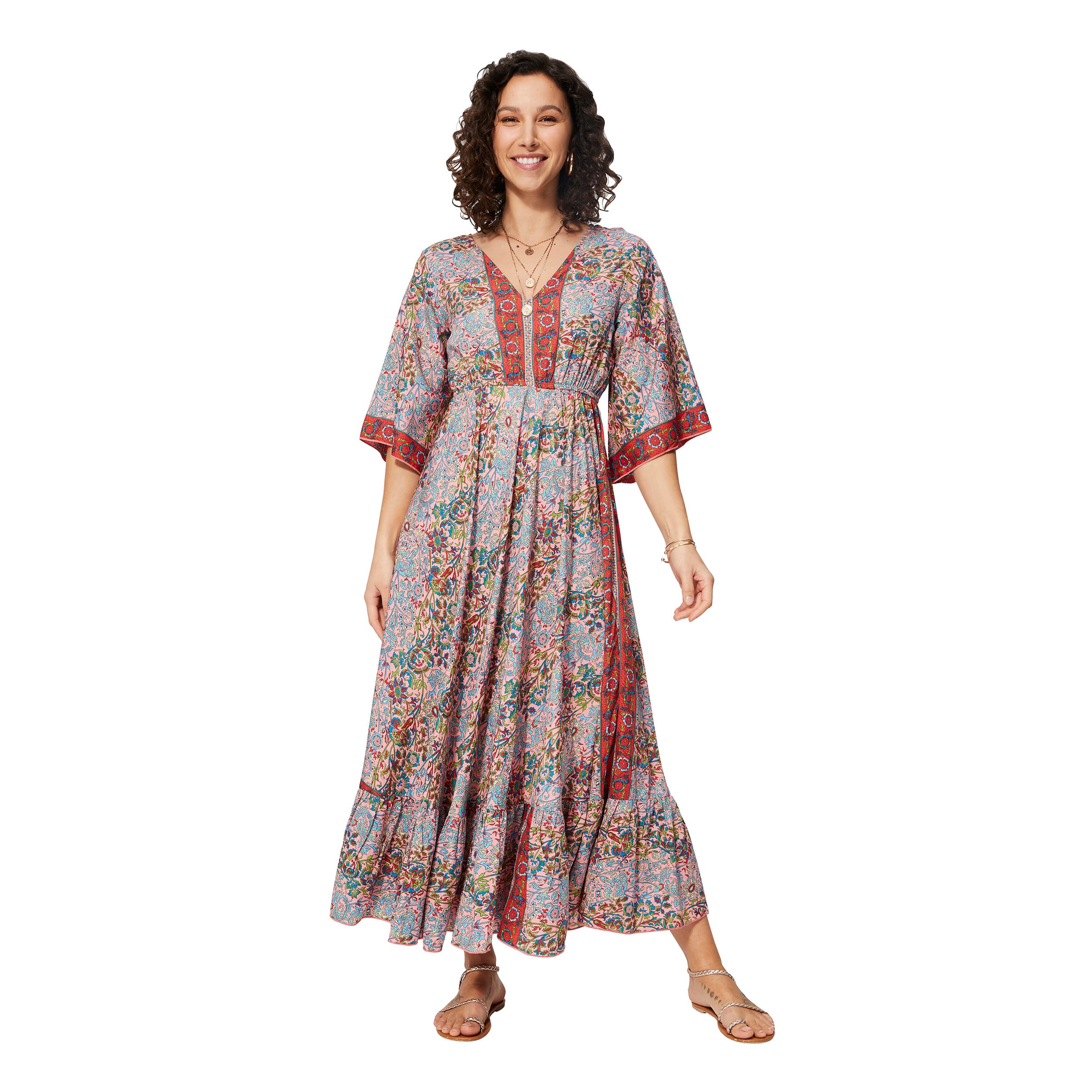 Robe été longue manches 3/4 Cian - 100% polyester - Akoustik Online