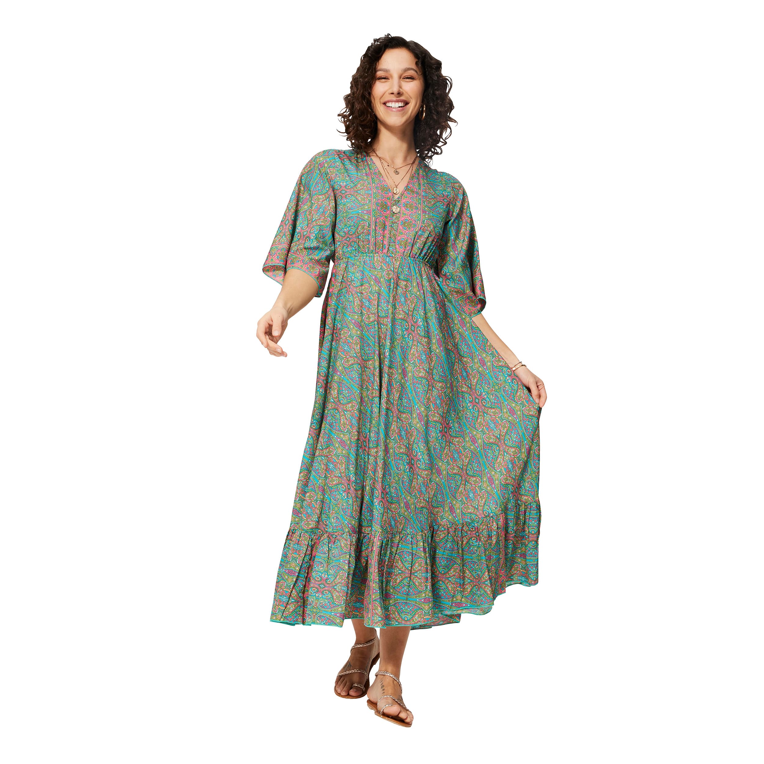 Robe été longue manches 3/4 Éimhín - 100% polyester - Akoustik Online