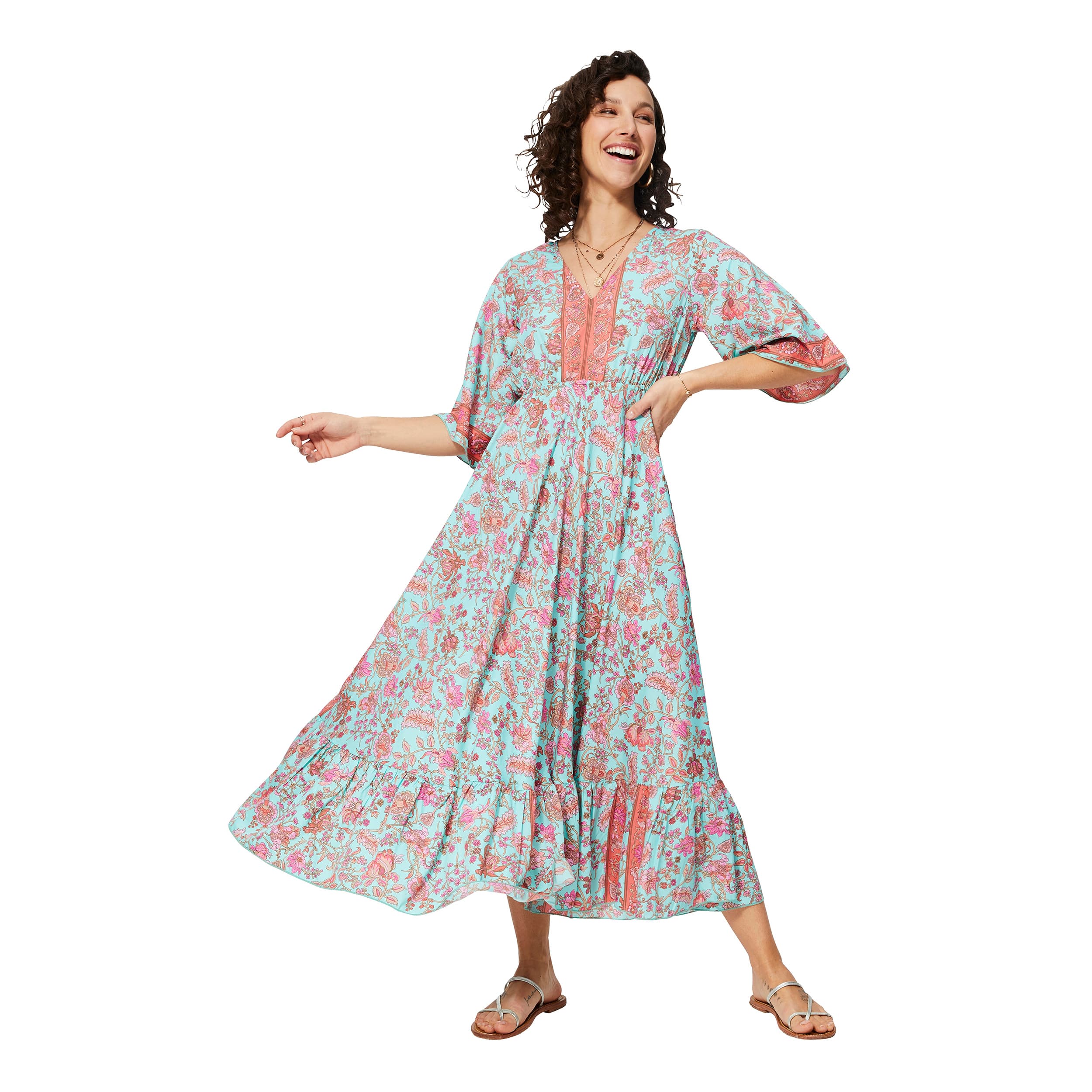Robe été longue manches 3/4 Anja - 100% polyester - Akoustik Online