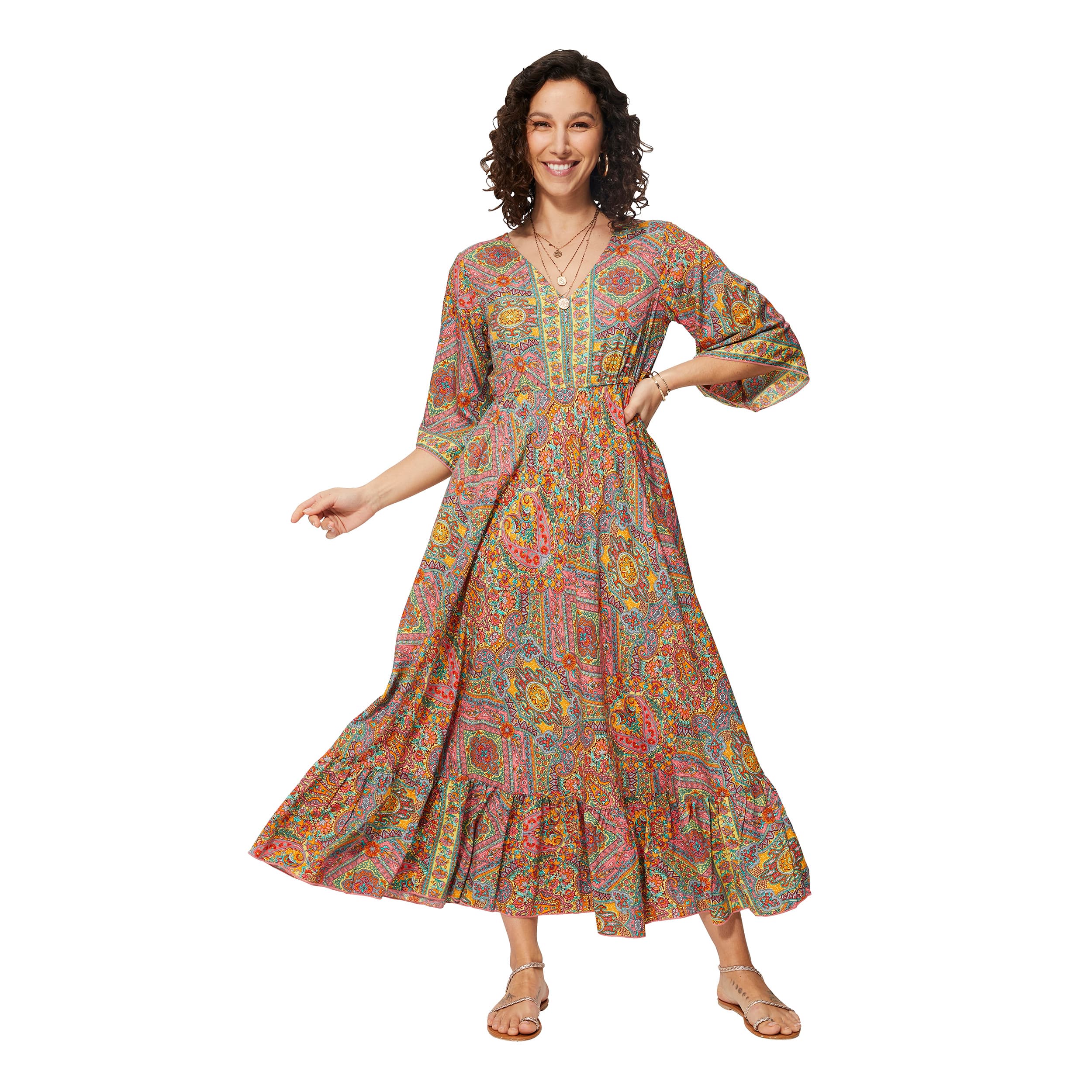 Robe été longue manches 3/4 Reut - 100% polyester - Akoustik Online