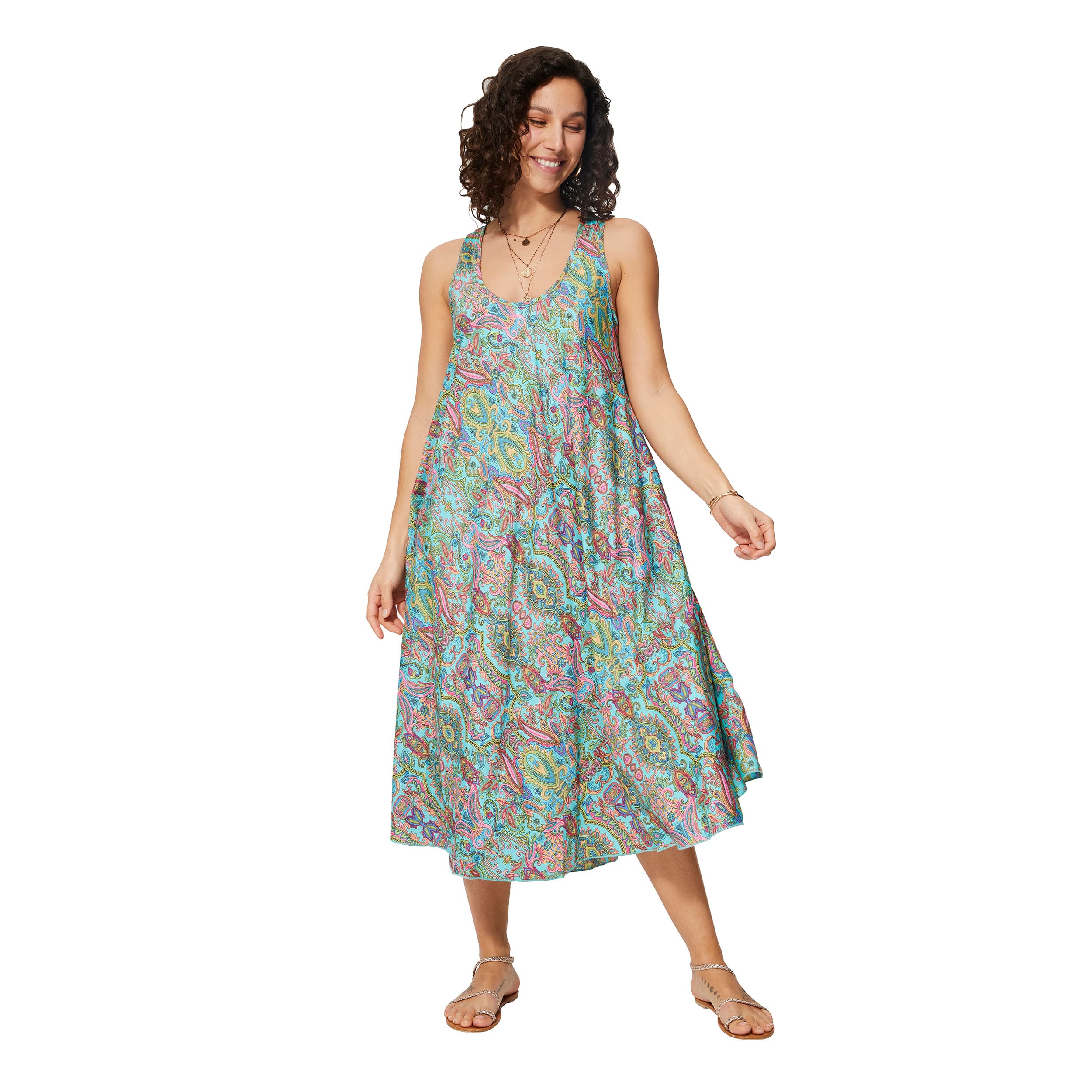Robe été mi-longue sans manches Jem - 100% polyester - Akoustik Online