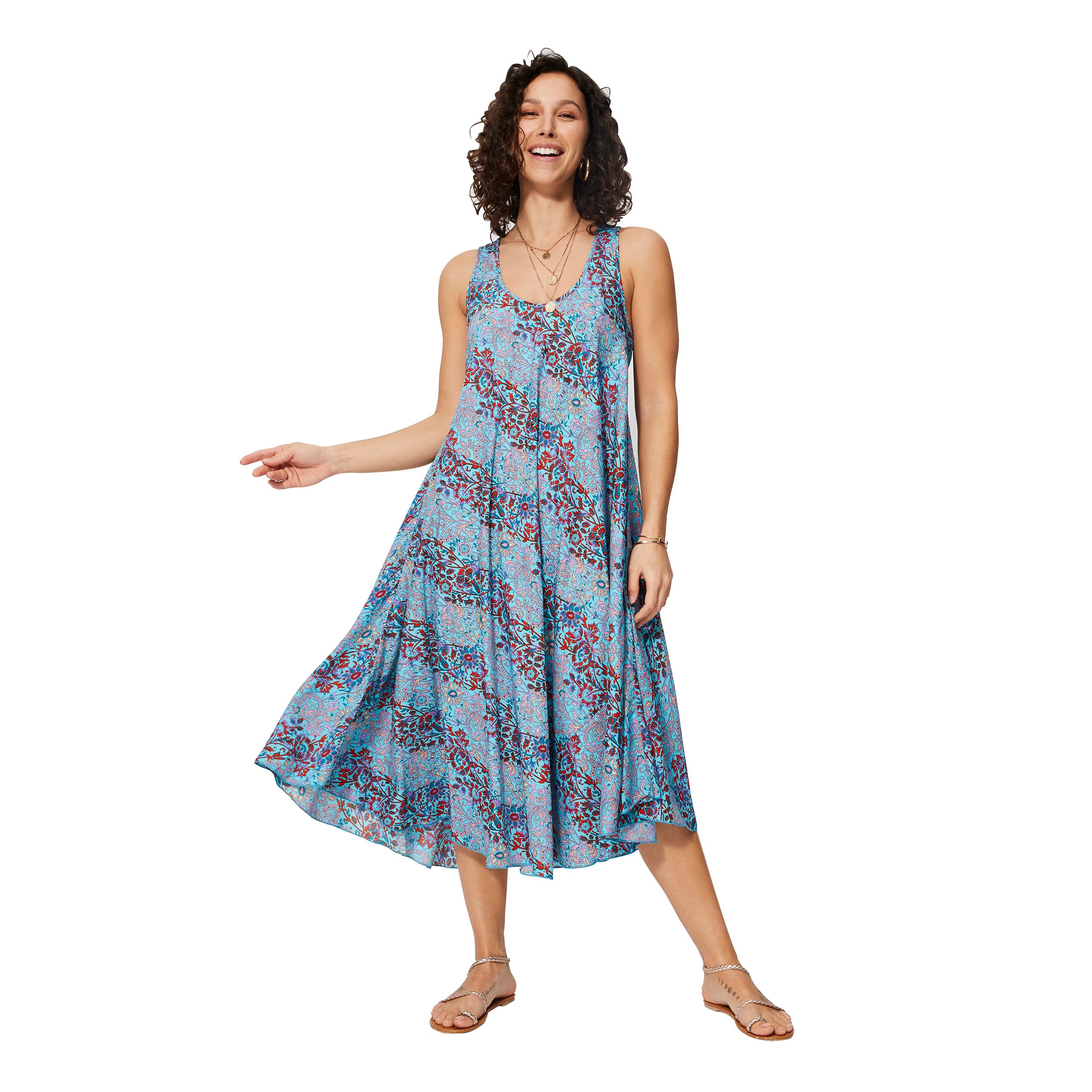 Robe été mi-longue sans manches Eleanor - Akoustik Online