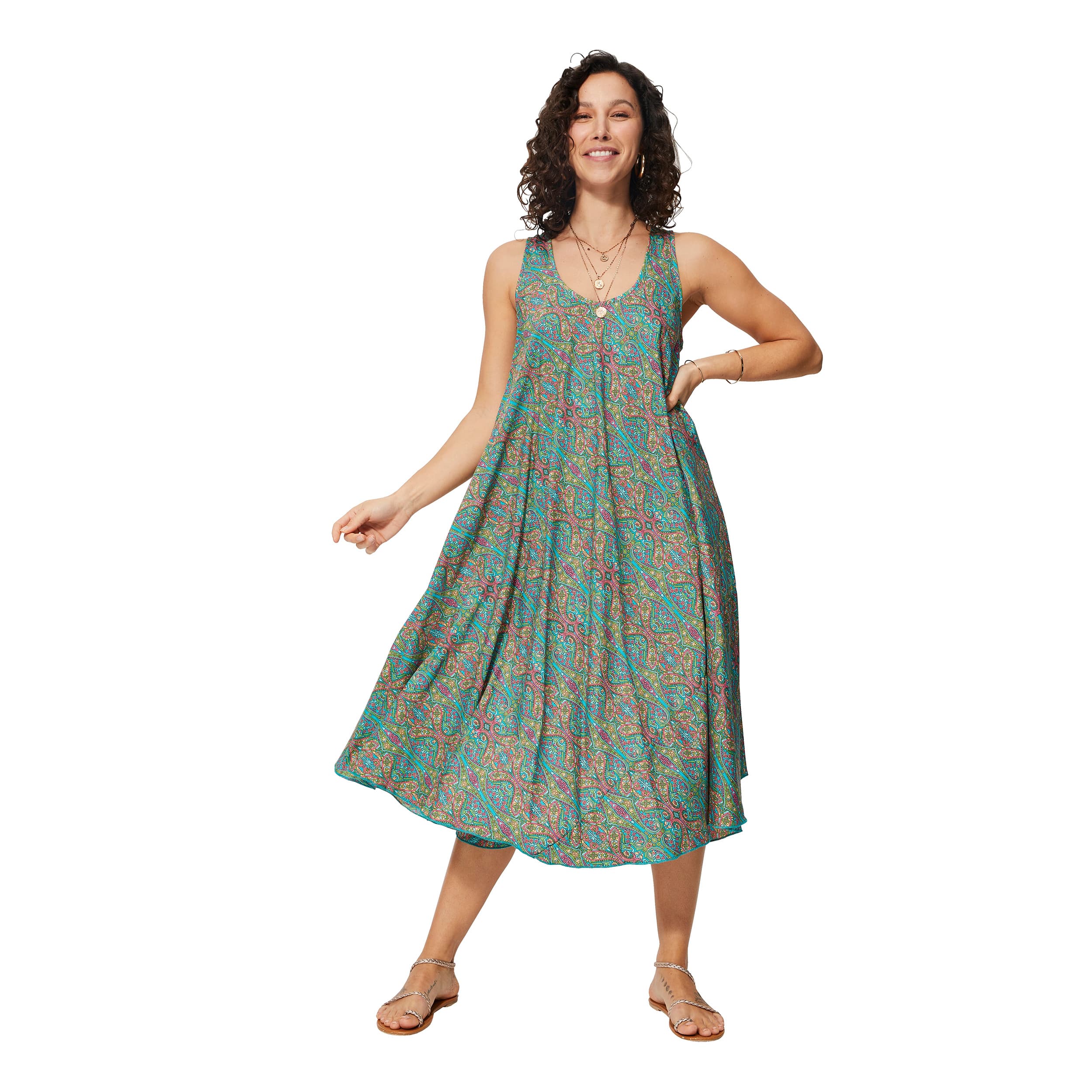 Robe été mi-longue sans manches Parthenia - Akoustik Online
