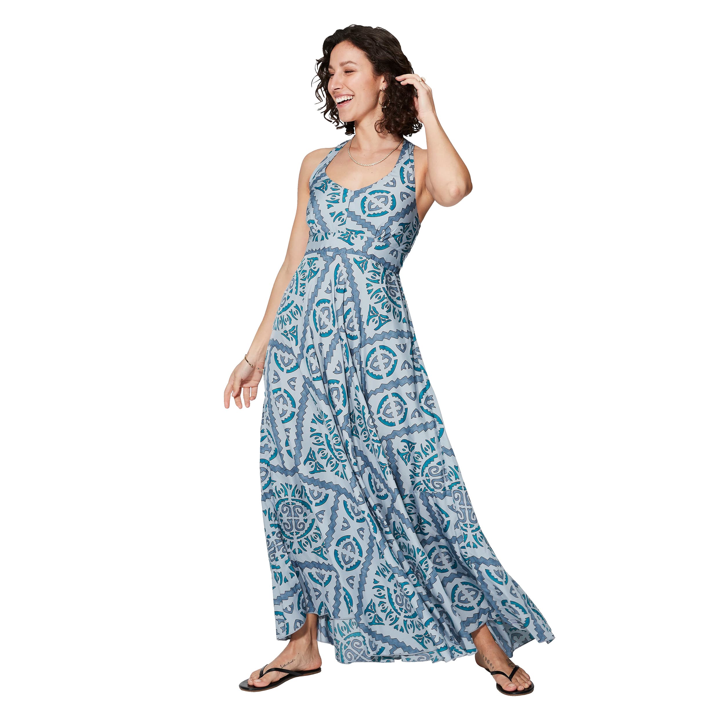 Robe été longue sans manches Yavuz - 100% polyester - Akoustik Online