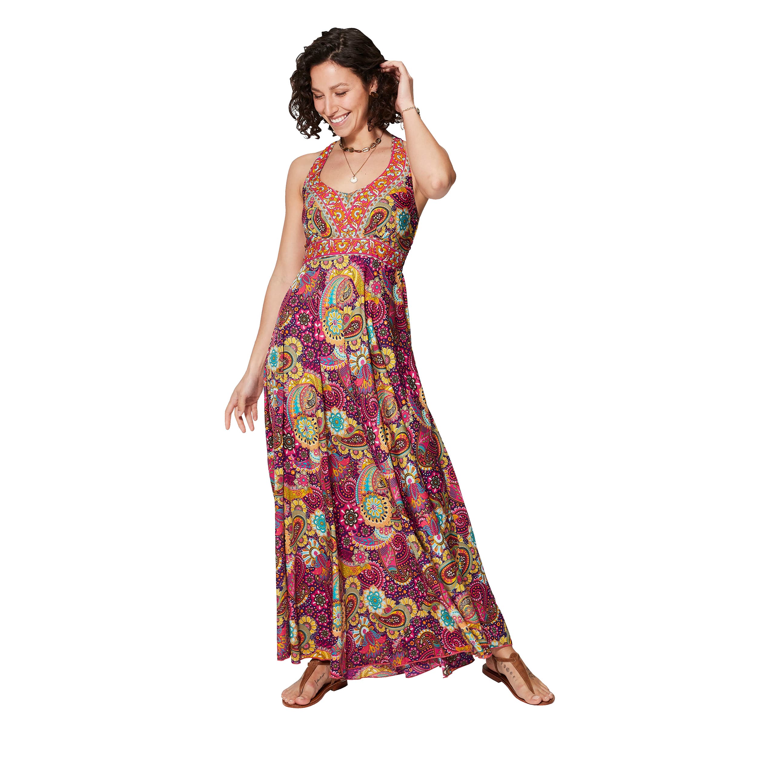 Robe été longue sans manches Olivette - Akoustik Online