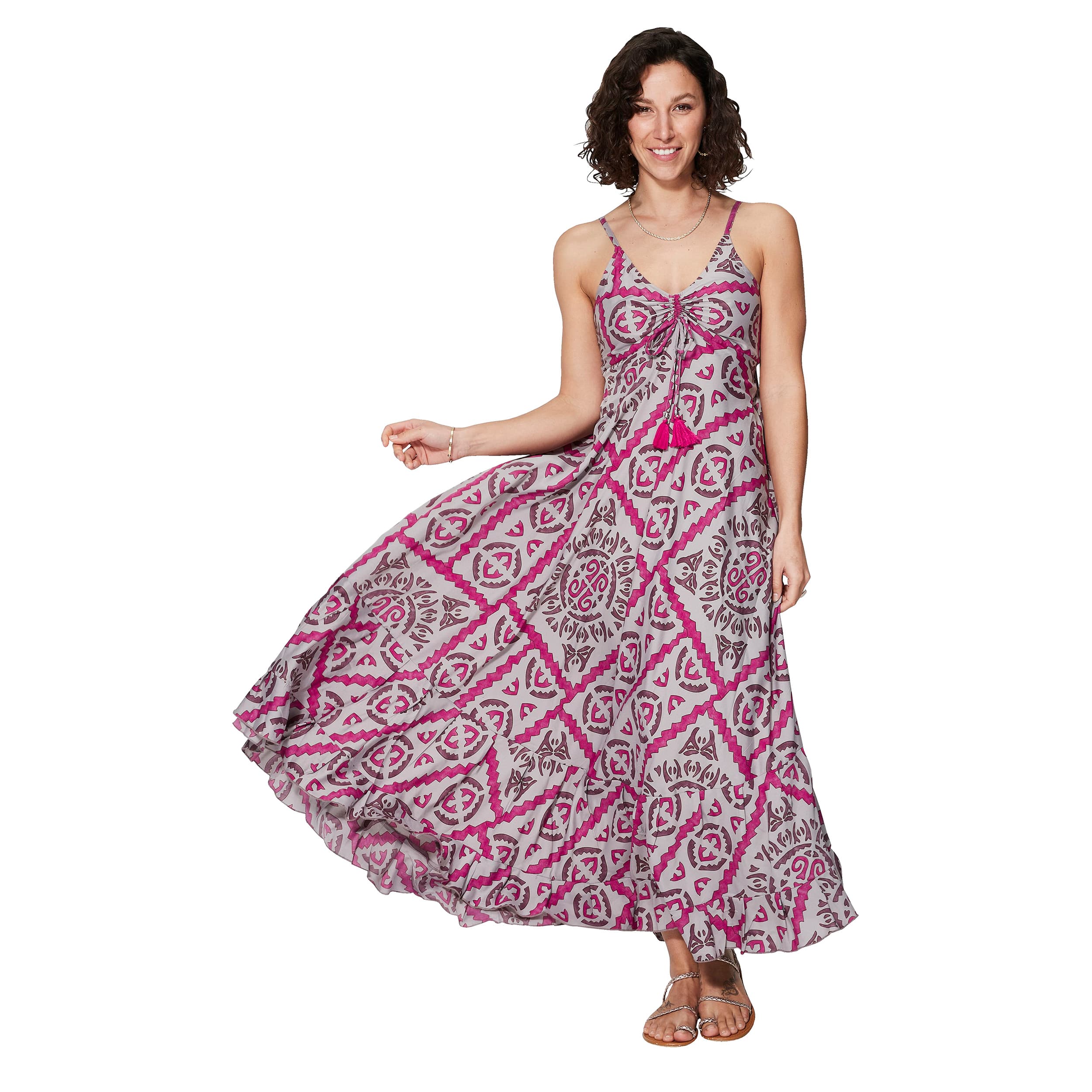 Robe été longue sans manches Emmie - 100% polyester - Akoustik Online