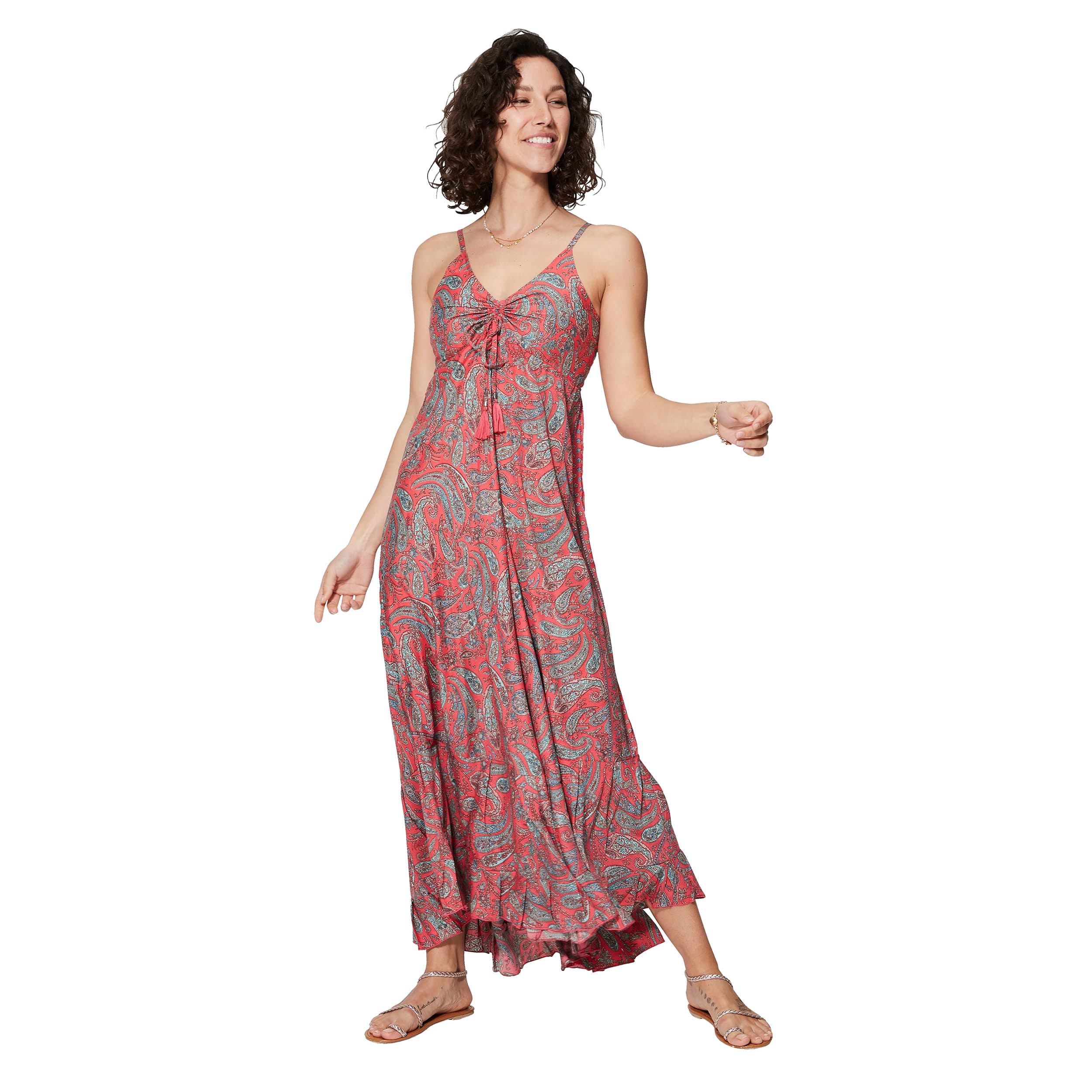 Robe été longue sans manches Donatello - rose, bleu - Akoustik Online